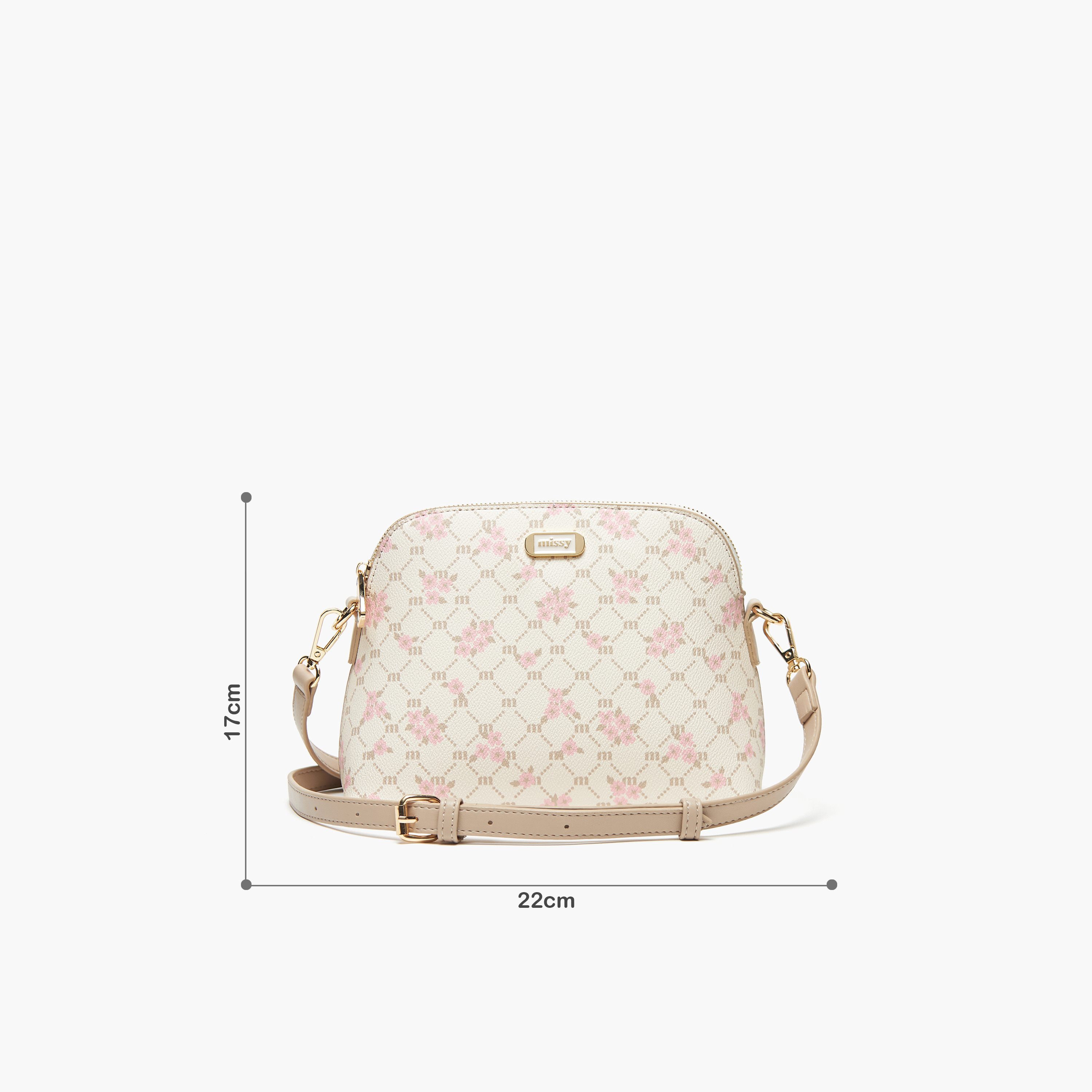 Missy Textured Dome Crossbody Bag with Adjustable Strap and Zip Closure-women-bagsandwallets-handbags-image-6