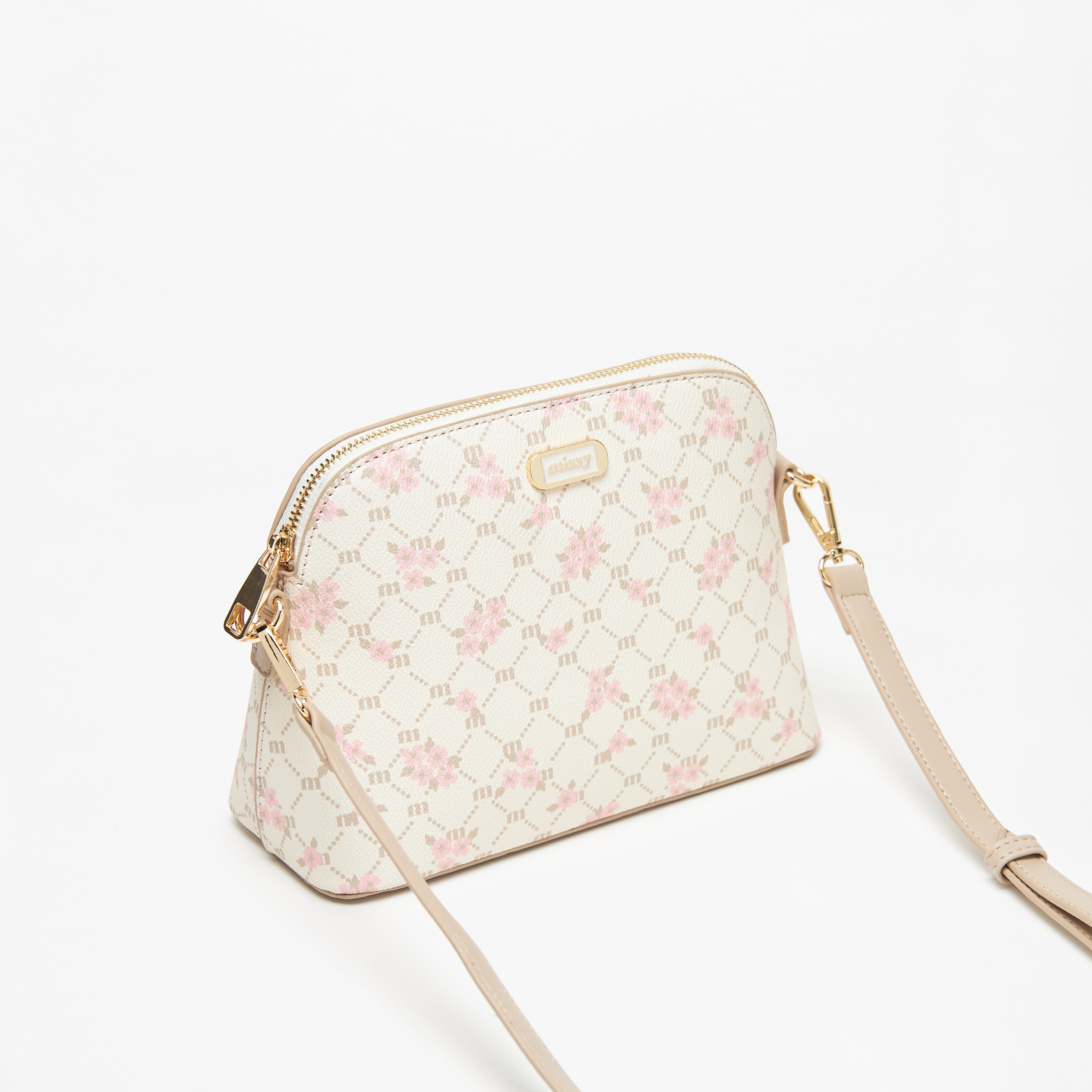 Missy Textured Dome Crossbody Bag with Adjustable Strap and Zip Closure-women-bagsandwallets-handbags-image-2