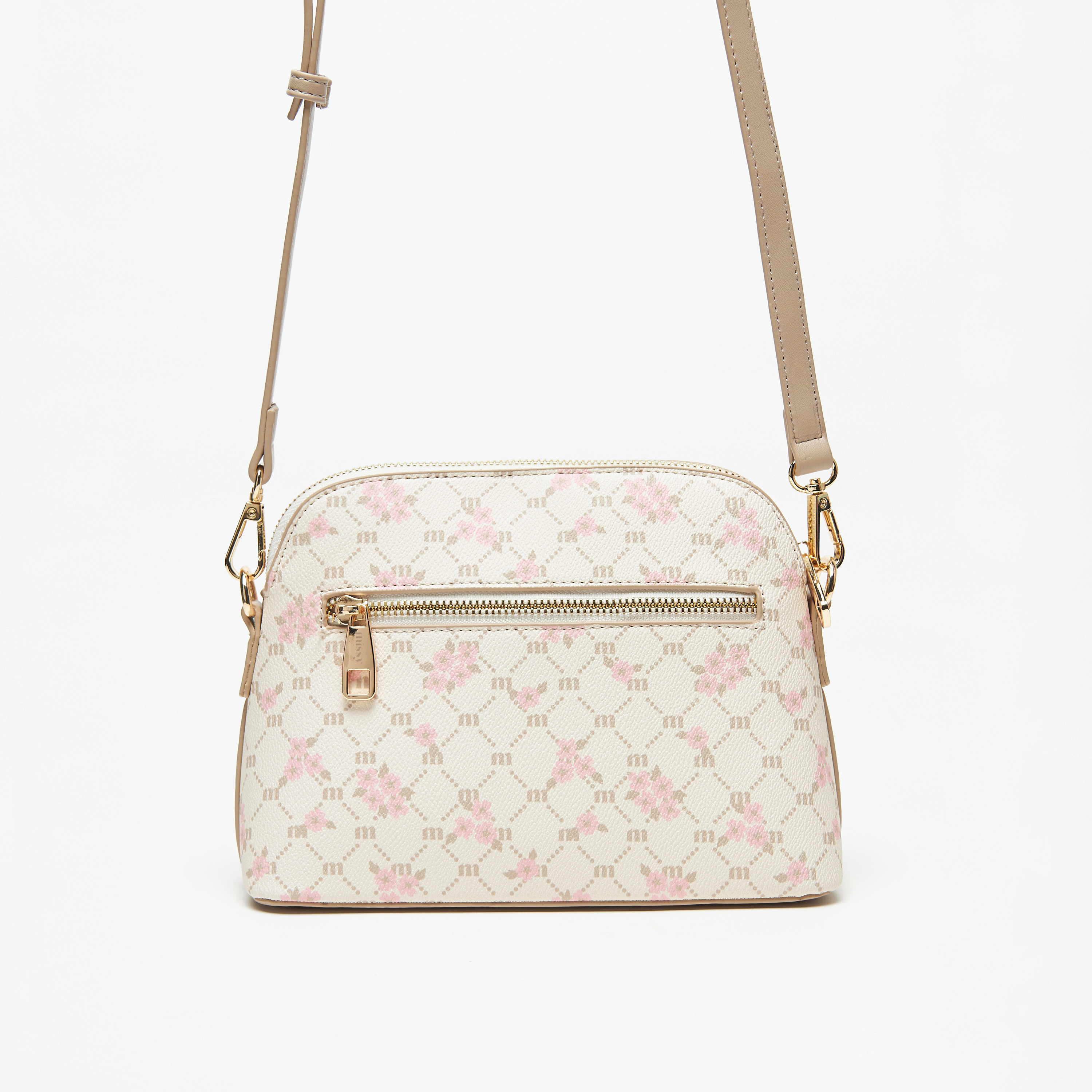 Missy Textured Dome Crossbody Bag with Adjustable Strap and Zip Closure-women-bagsandwallets-handbags-image-3