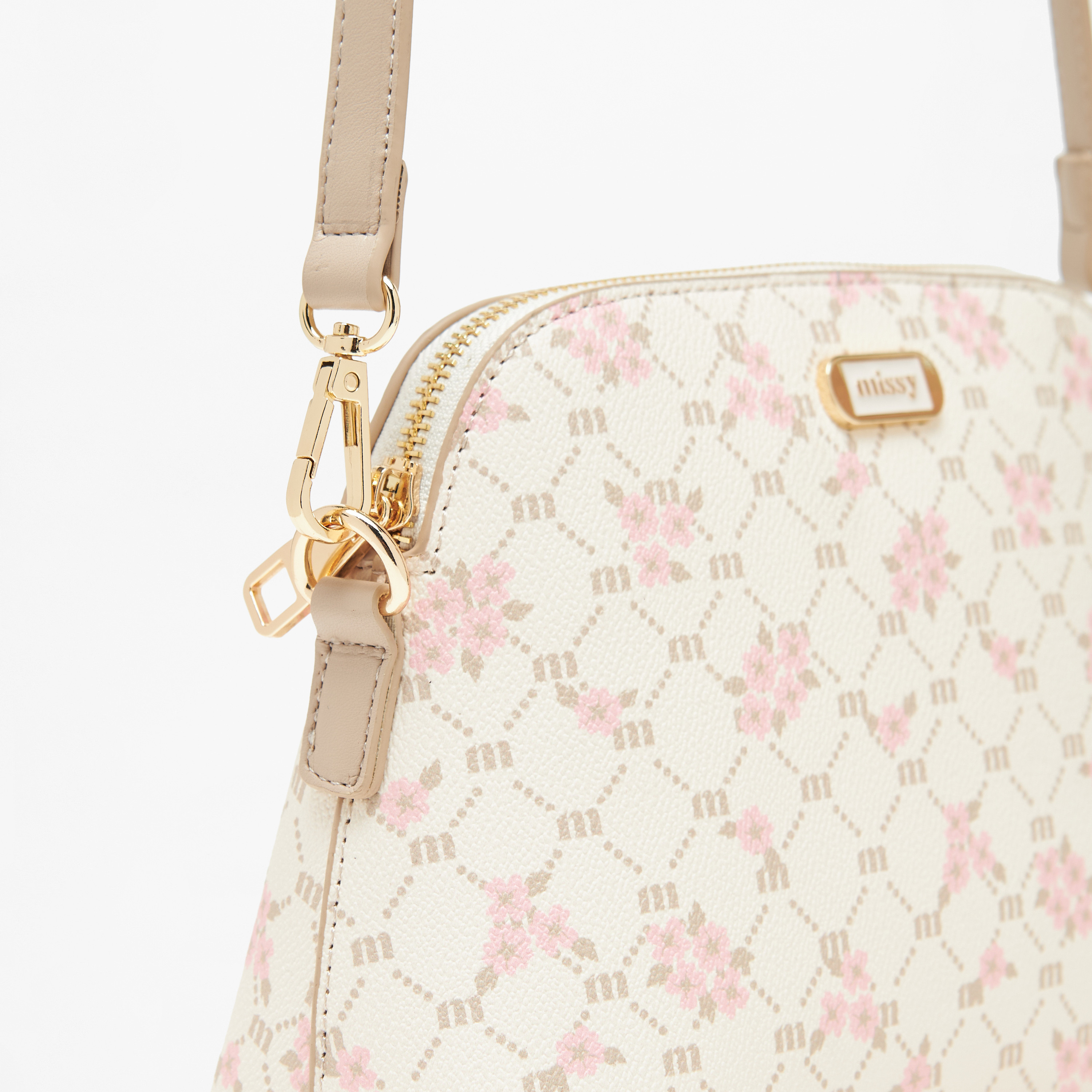 Missy Textured Dome Crossbody Bag with Adjustable Strap and Zip Closure-women-bagsandwallets-handbags-image-4