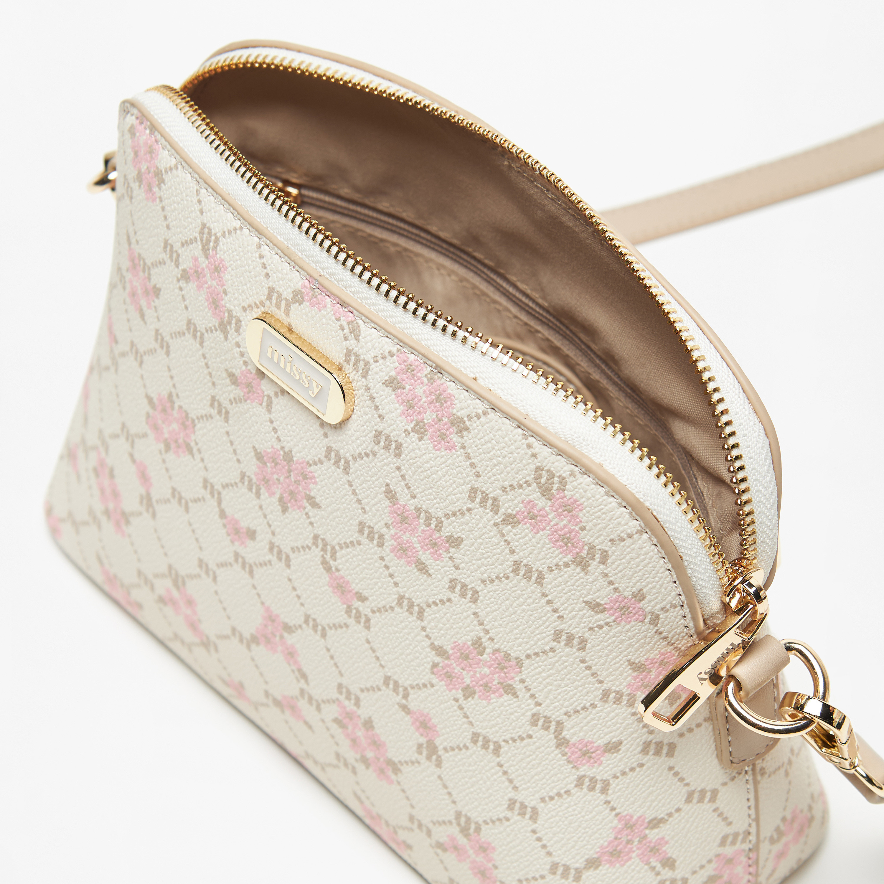 Missy Textured Dome Crossbody Bag with Adjustable Strap and Zip Closure-women-bagsandwallets-handbags-image-5
