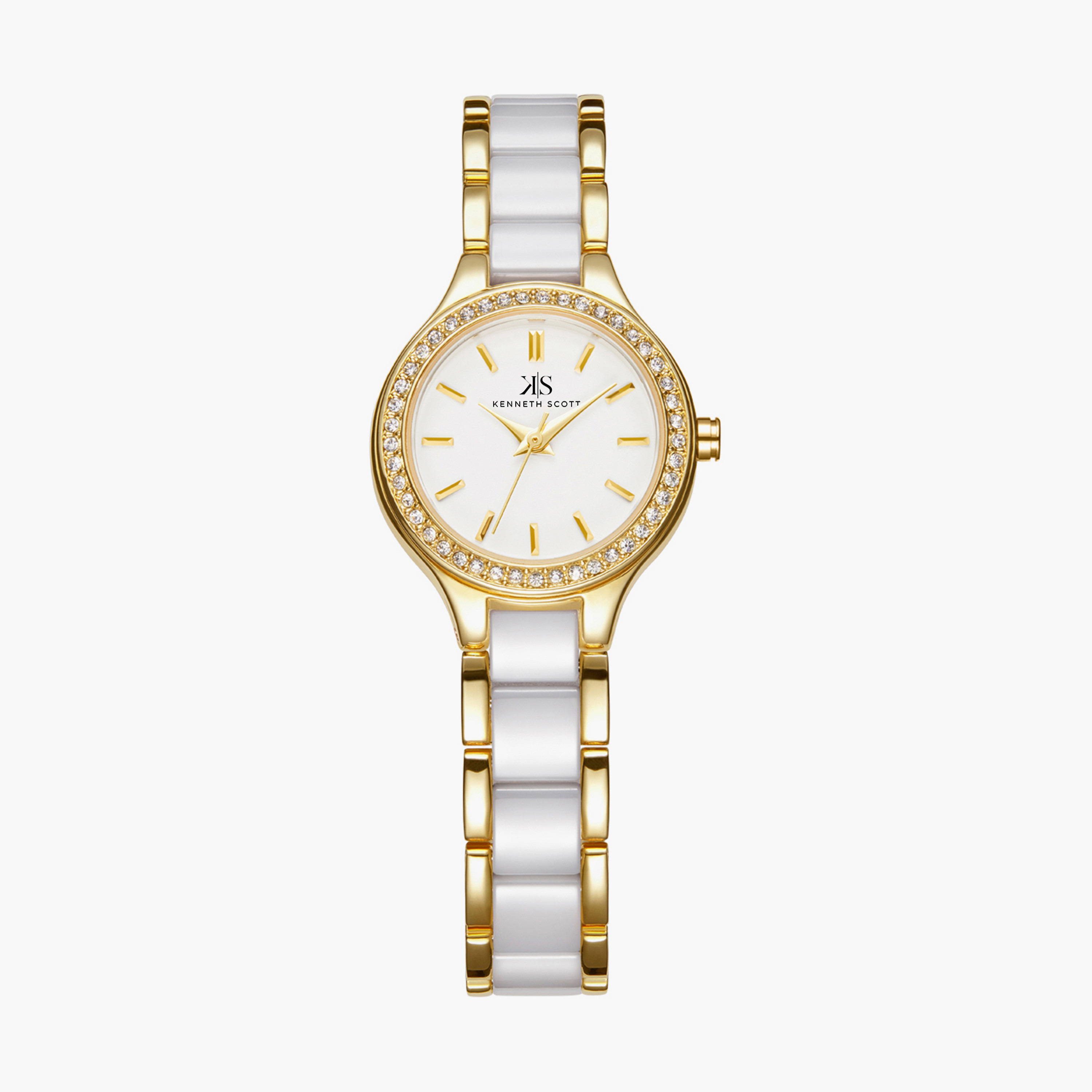 Buy Women s Kenneth Scott White Analog Alloy Strap Watch K23509 GCWW Online Centrepoint Qatar