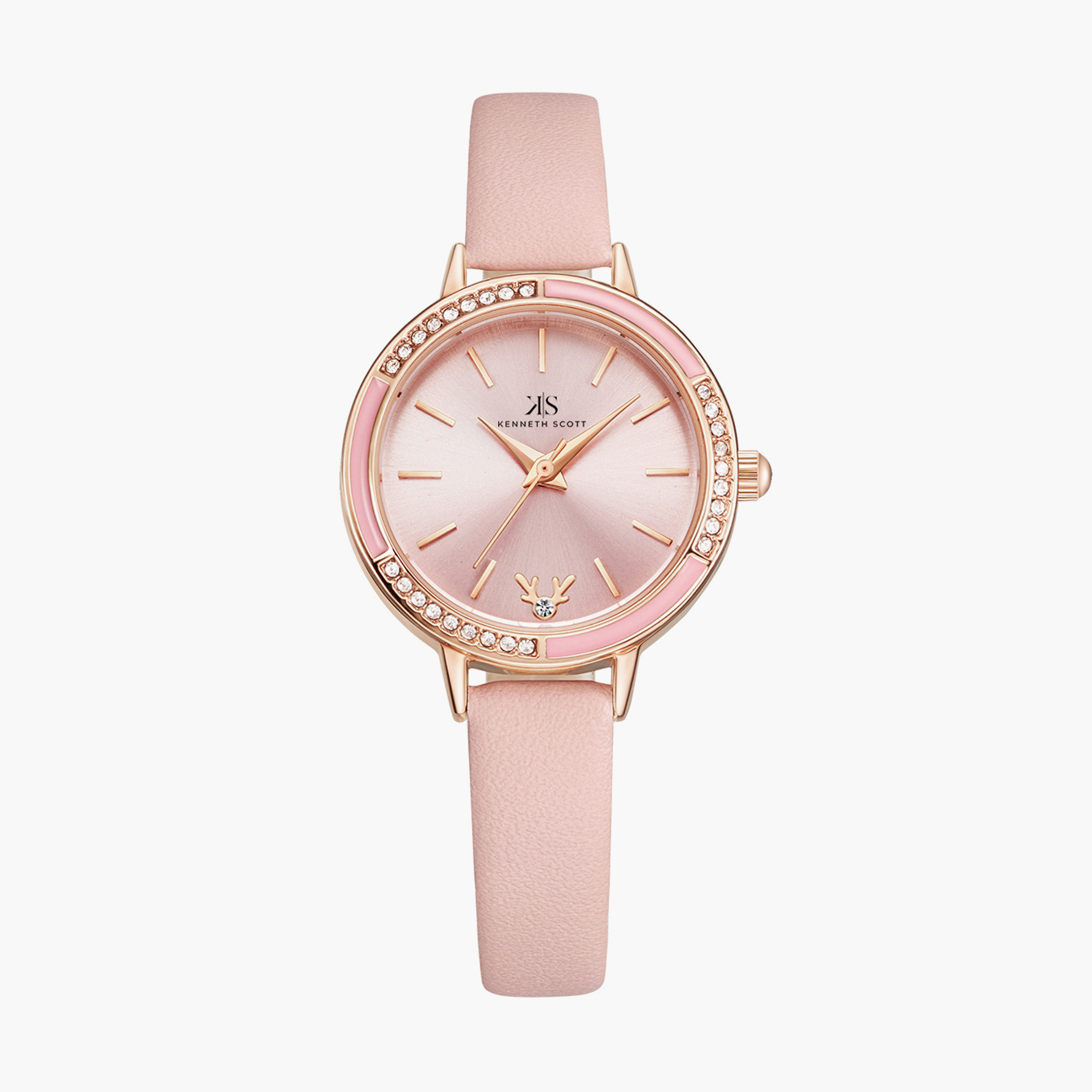 Kenneth Scott Pink Analog PU Strap Watch | K23511-RLPP-women-watchesandjewellery-watches-image-1