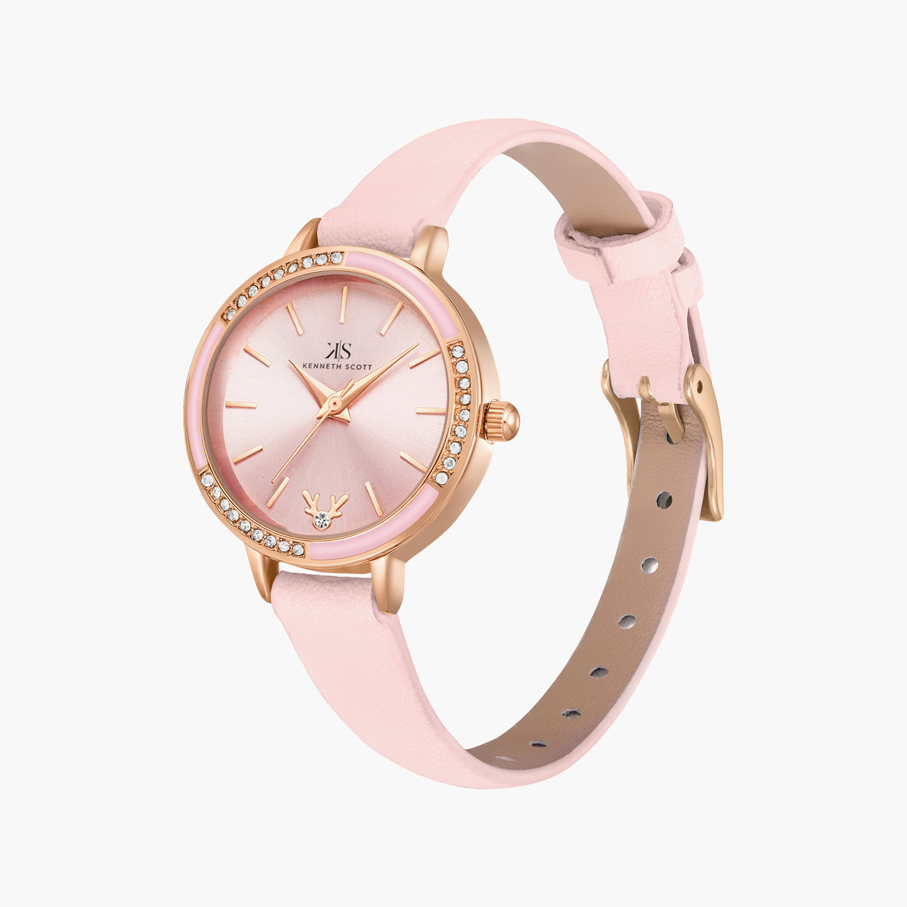 Kenneth Scott Pink Analog PU Strap Watch | K23511-RLPP-women-watchesandjewellery-watches-image-2