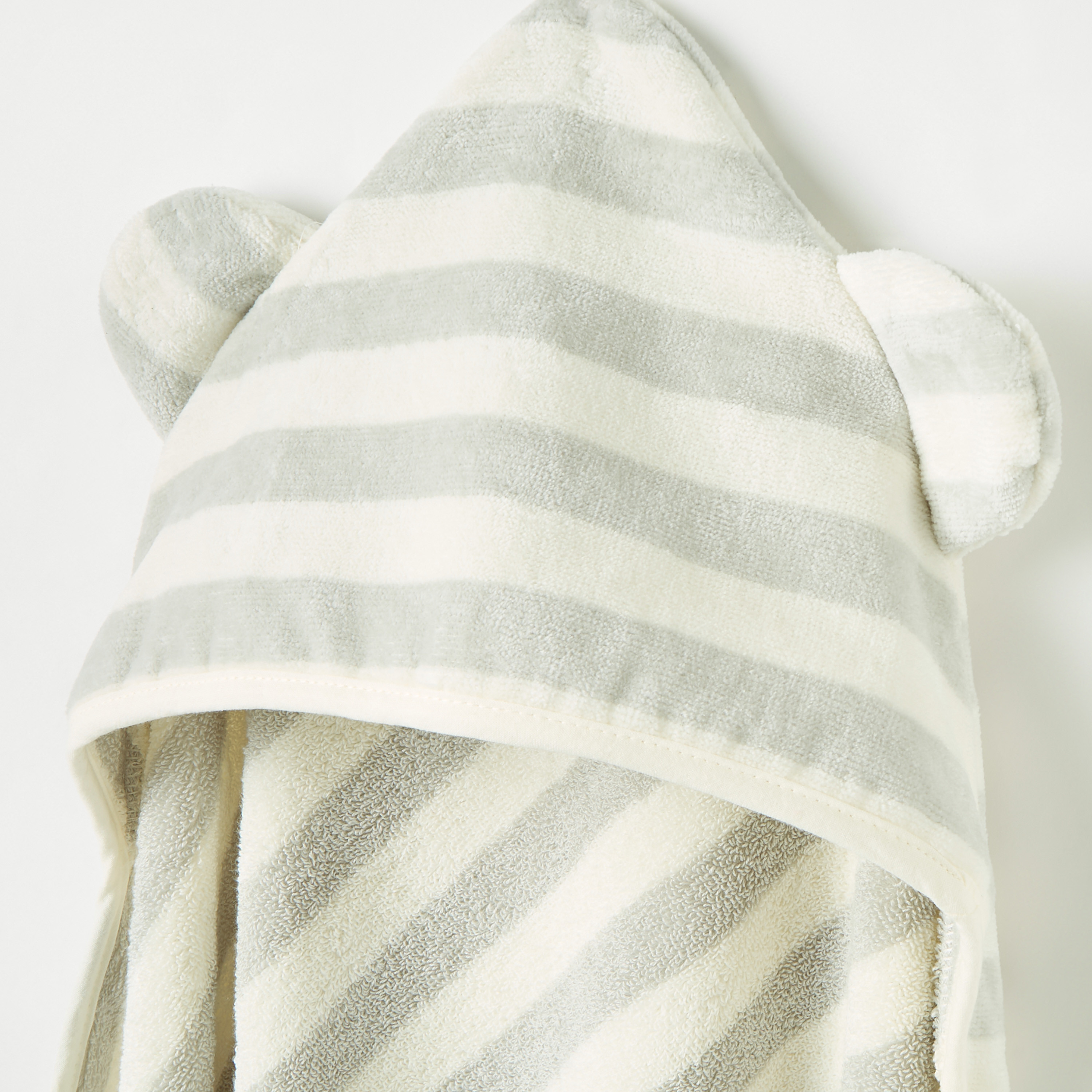 Juniors Striped Hooded Towel - 75x75 cm-baby-bathandcare-towels-image-2