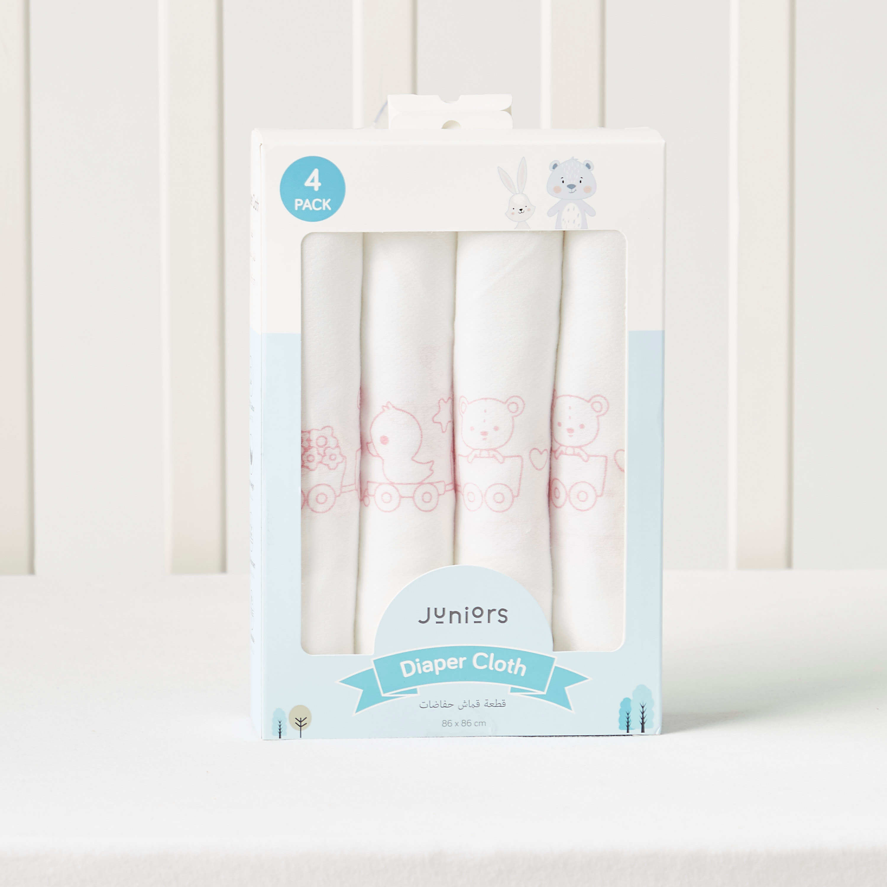 Juniors 4-Piece Printed Swaddle Wrap Set - 86x86 cm-baby-nursery-blanketsandswaddles-swaddlesandsleepingbags-image-5