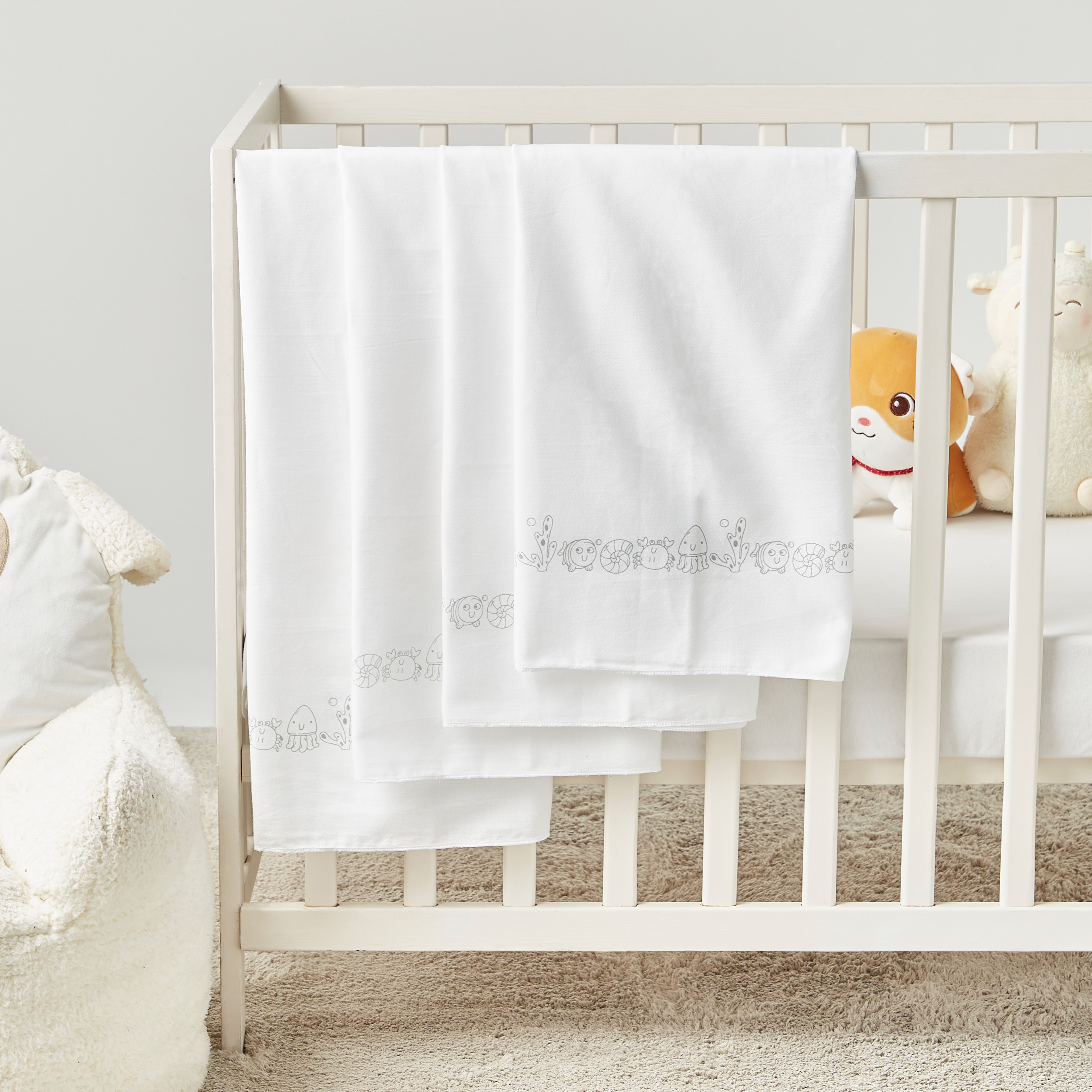 طقم قماط 4 قطع بطبعات من جونيورز - 86x86 سم-baby-nursery-blanketsandswaddles-swaddlesandsleepingbags-image-5