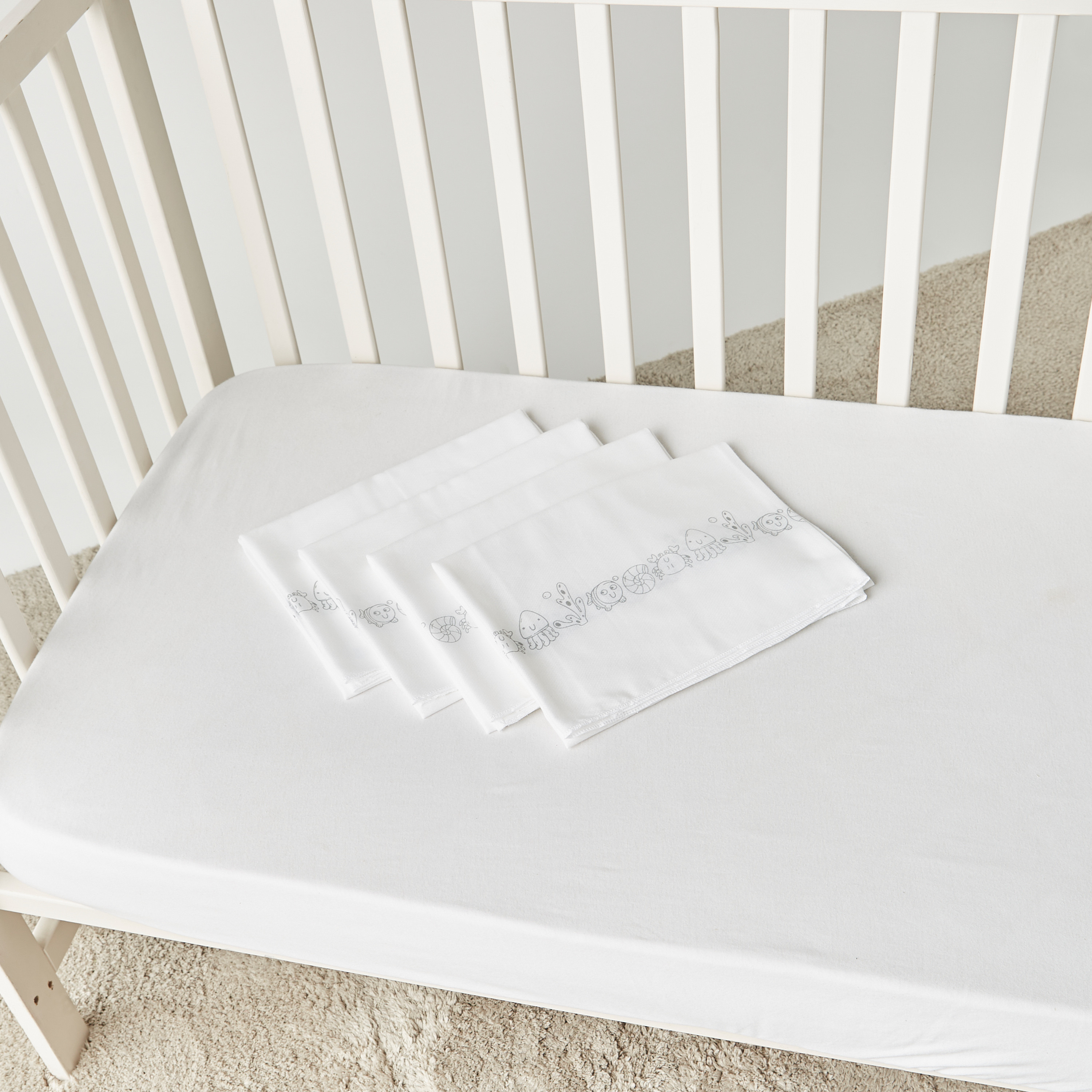 طقم قماط 4 قطع بطبعات من جونيورز - 86x86 سم-baby-nursery-blanketsandswaddles-swaddlesandsleepingbags-image-4