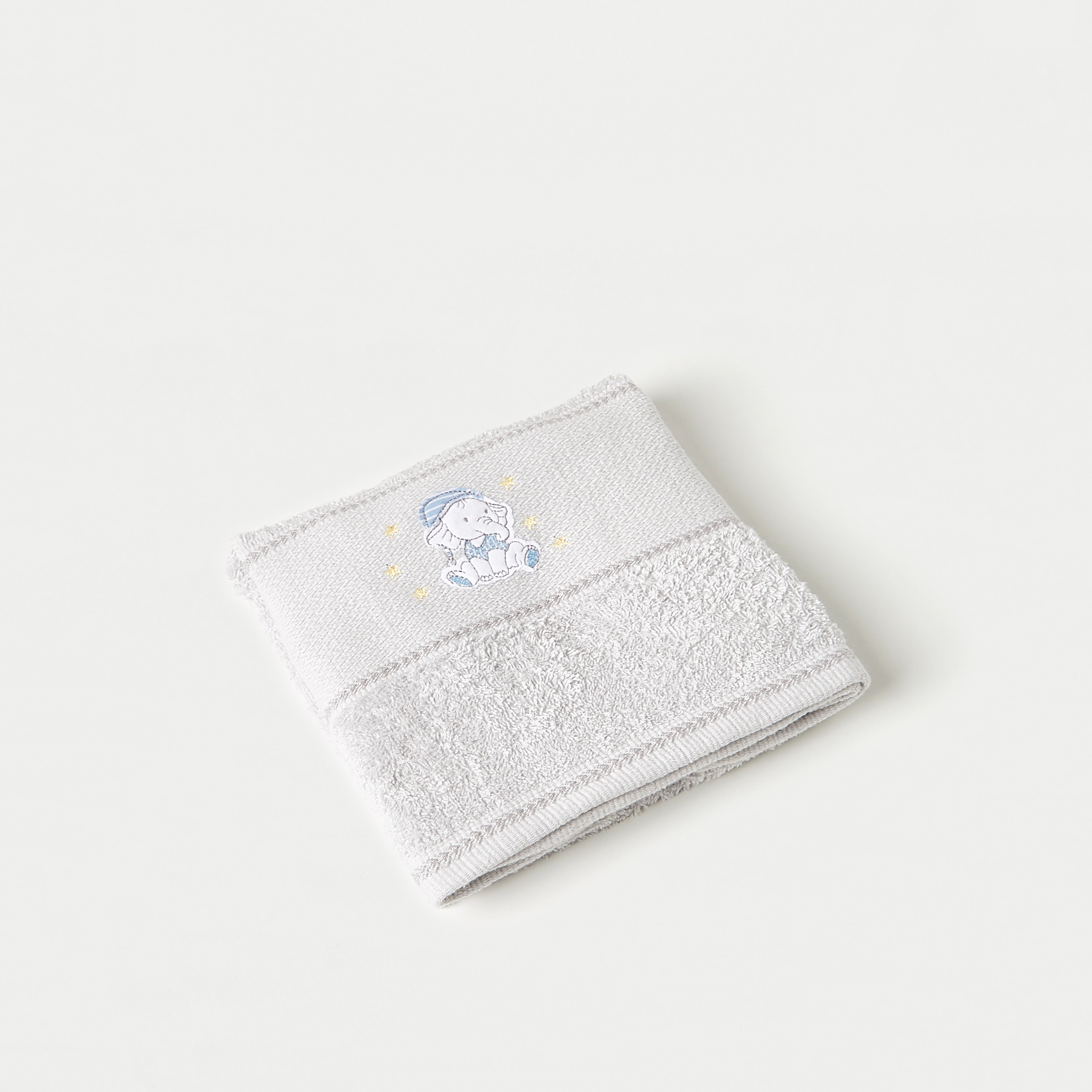 Juniors Elephant Embroidered Towel  - 38x76 cm-baby-bathandcare-towels-image-1