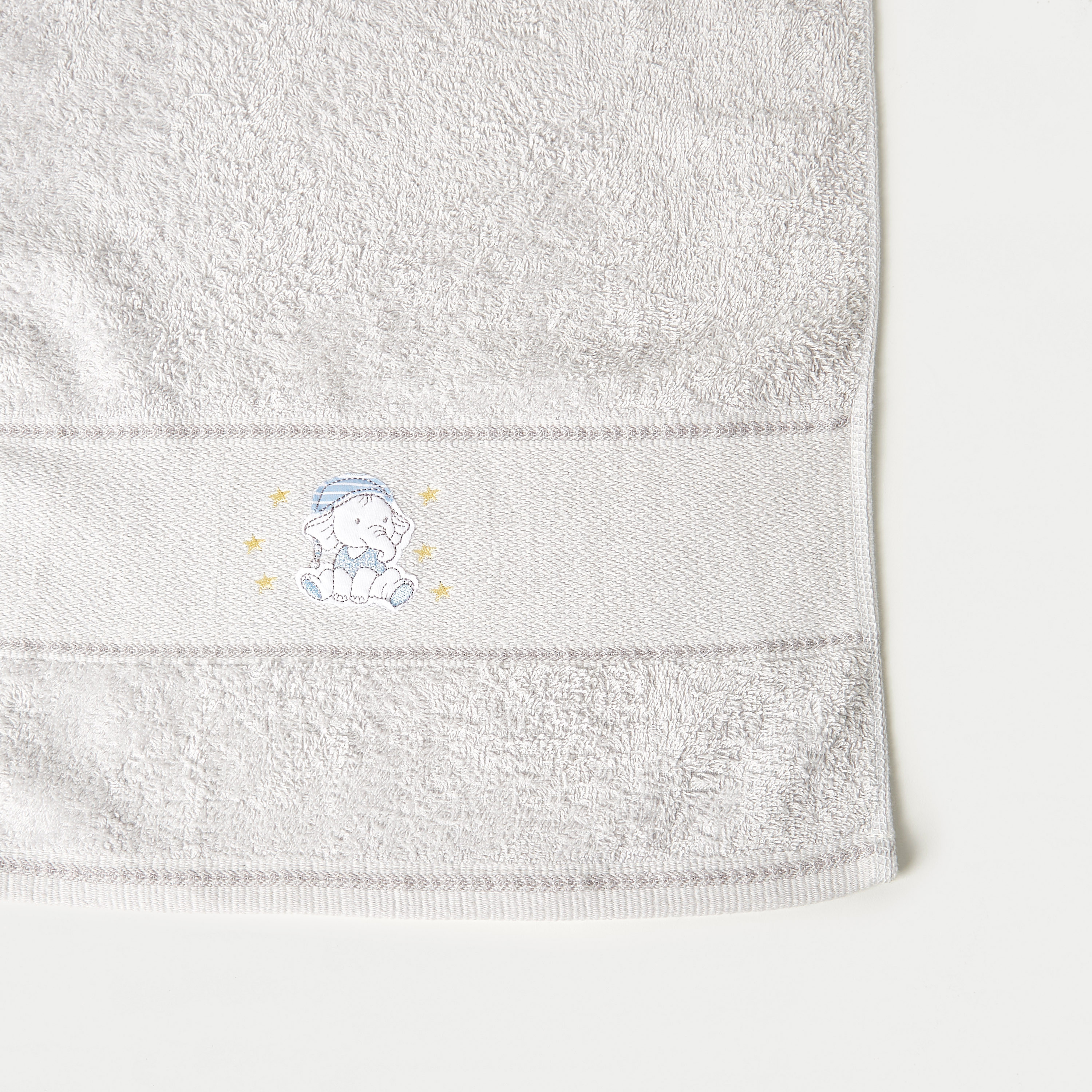 Juniors Elephant Embroidered Towel  - 38x76 cm-baby-bathandcare-towels-image-2