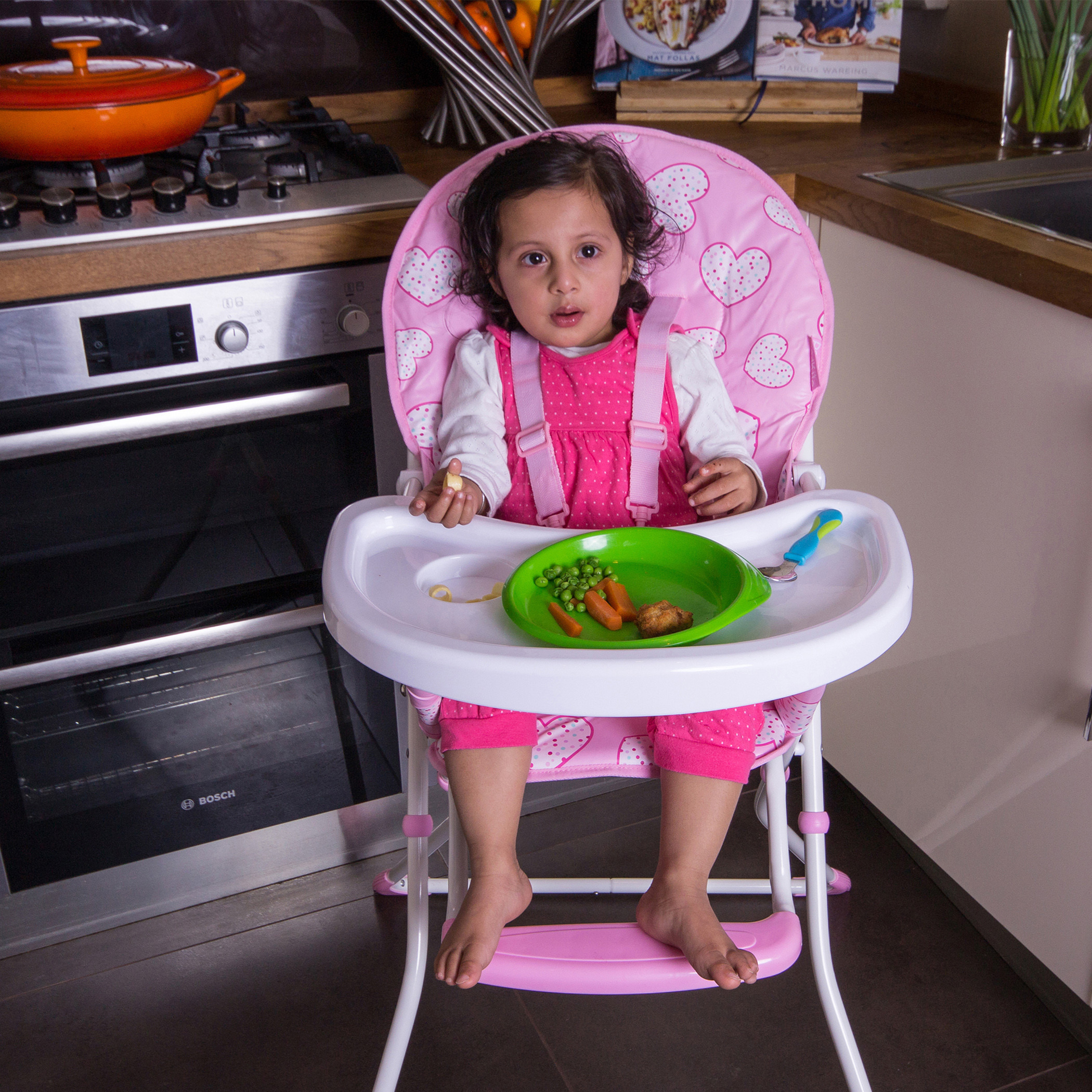 Buy Red Kite Heart Print Compact High Chair for Babies Online in