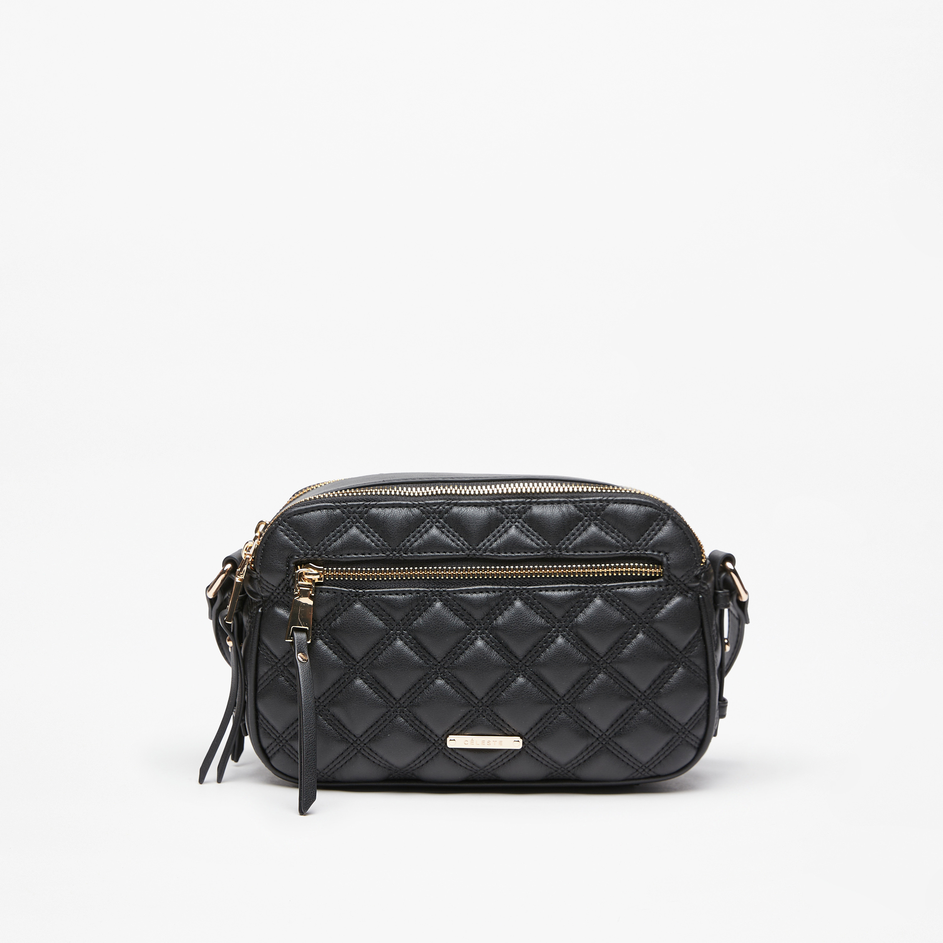 Celeste Quilted Crossbody Bag with Adjustable Strap and Zip Closure-women-bagsandwallets-handbags-image-9