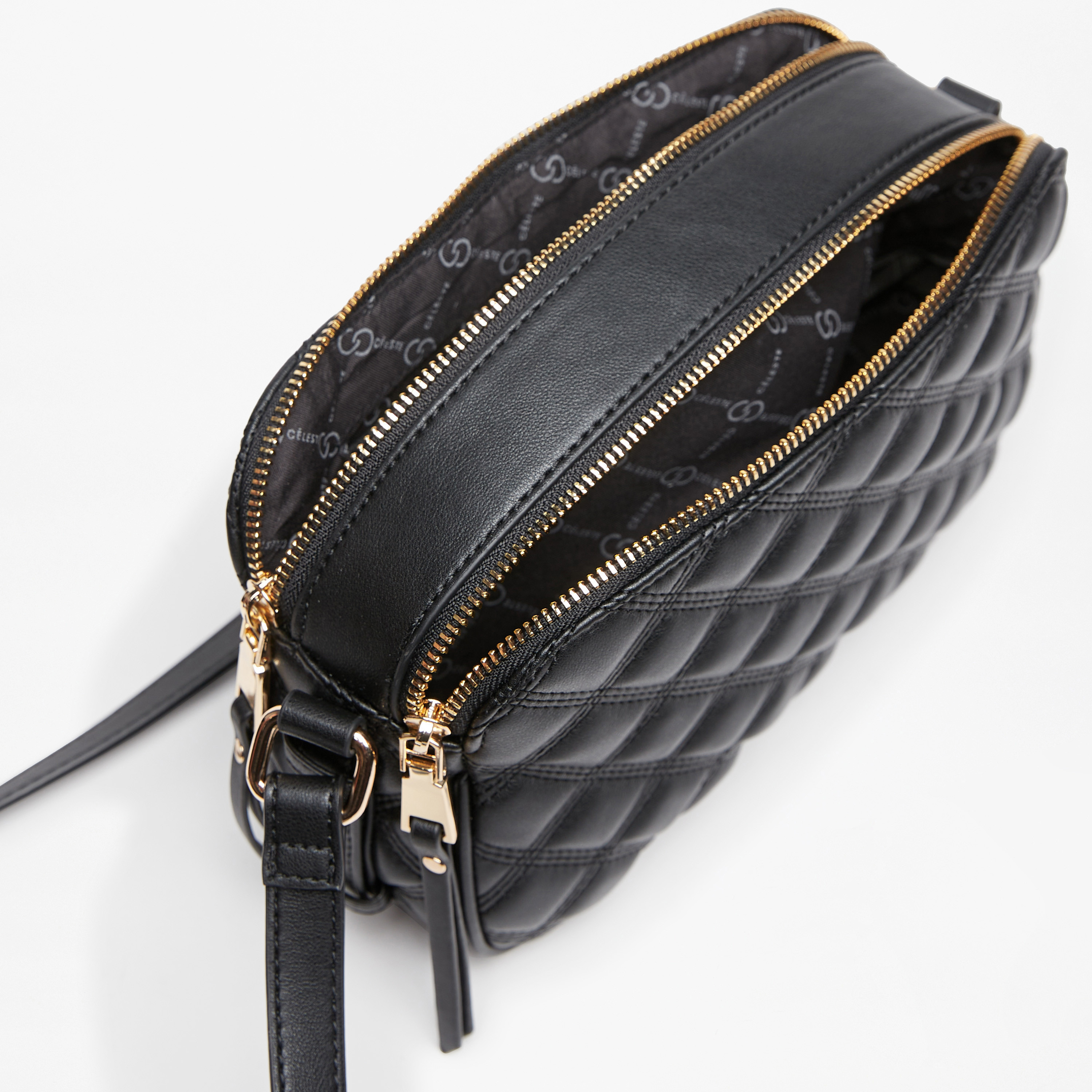 Celeste Quilted Crossbody Bag with Adjustable Strap and Zip Closure-women-bagsandwallets-handbags-image-10