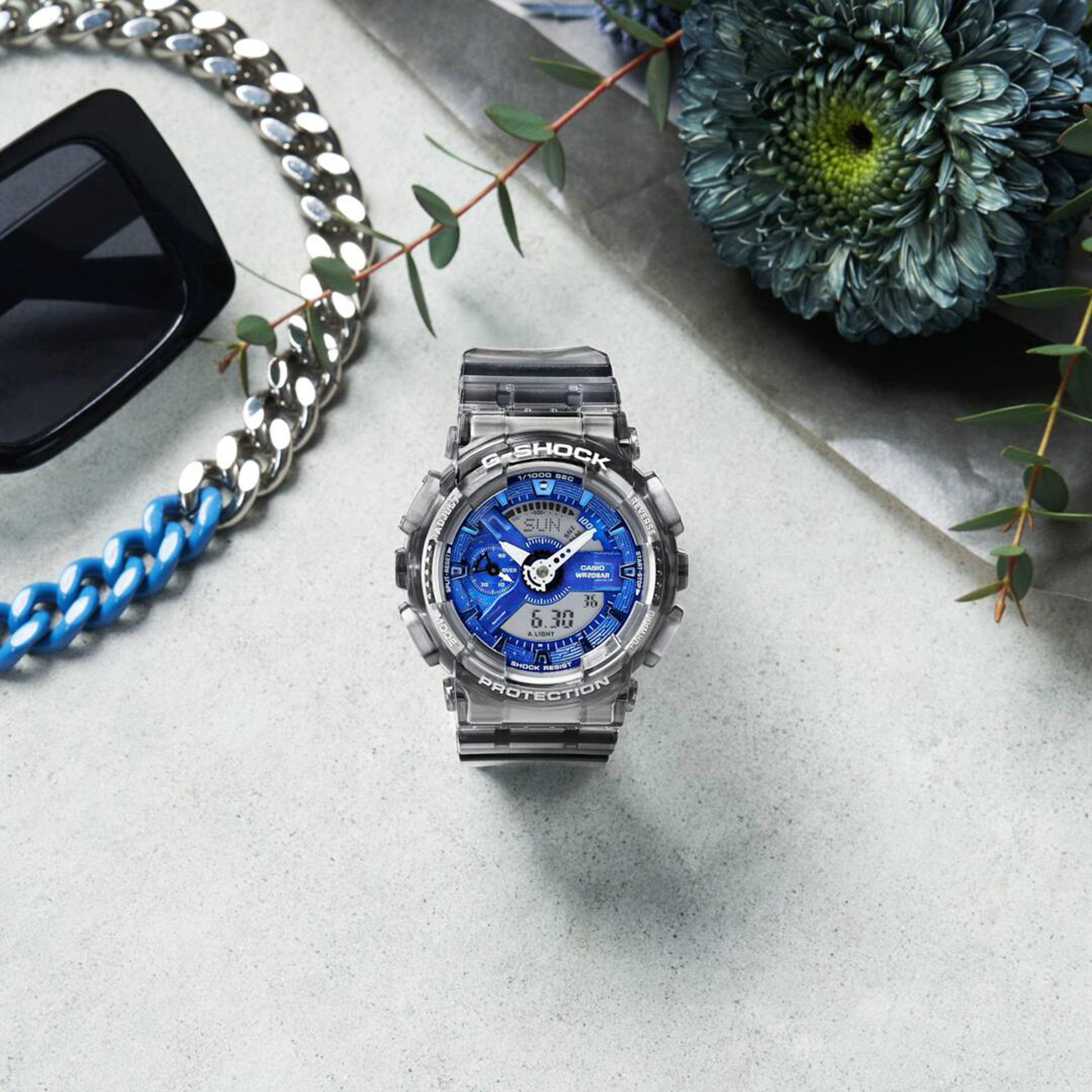 ساعة انالوج-رقمية من جي شوك للجنسين بسوار راتنج مع لون اخضر - GMA-S110GS-3ADR-men-watchesandjewellery-watches-image-11