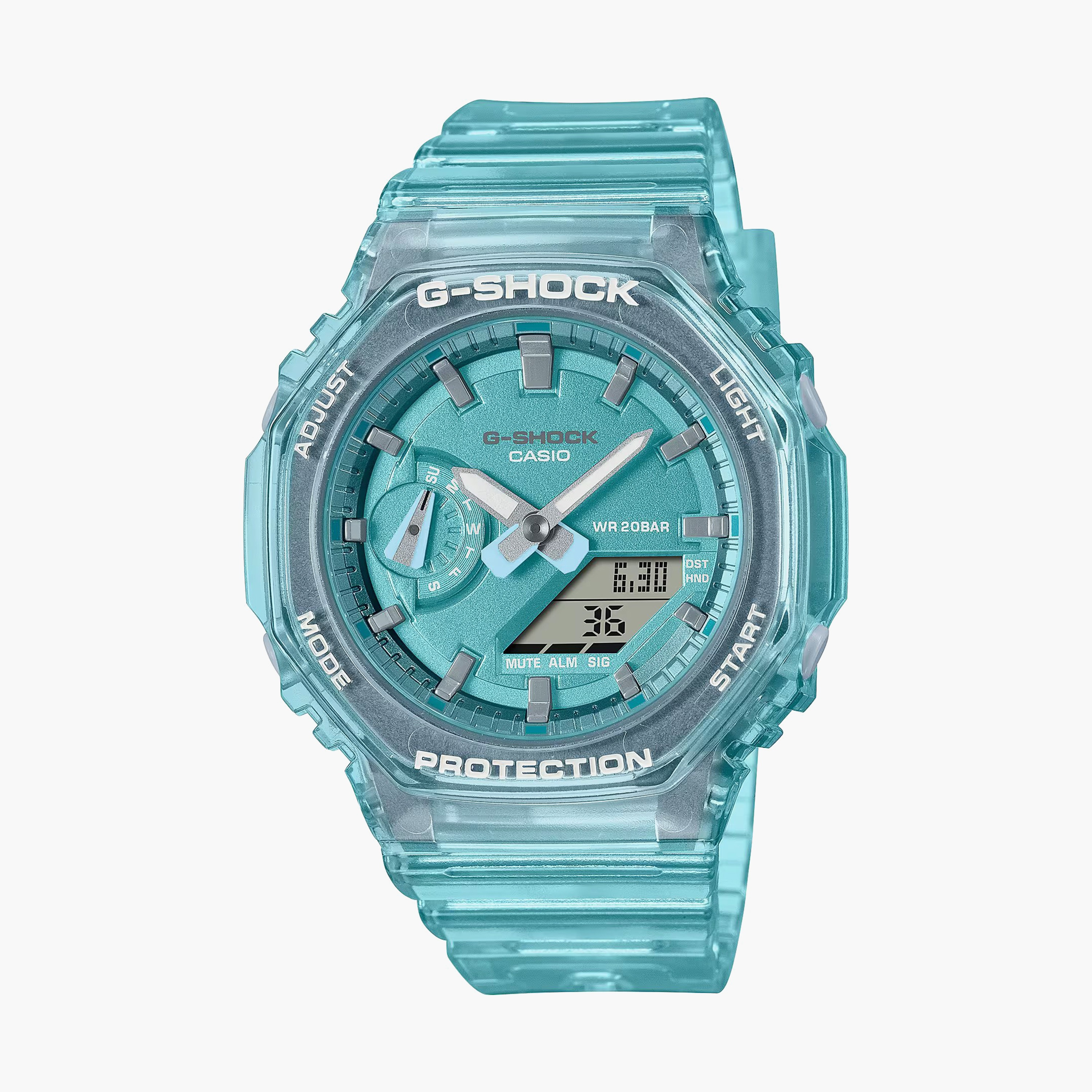 G-Shock Unisex Turquoise Analog-Digital Resin Strap Watch | GMA-S2100SK-2ADR | 43 MM-men-watchesandjewellery-watches-image-1