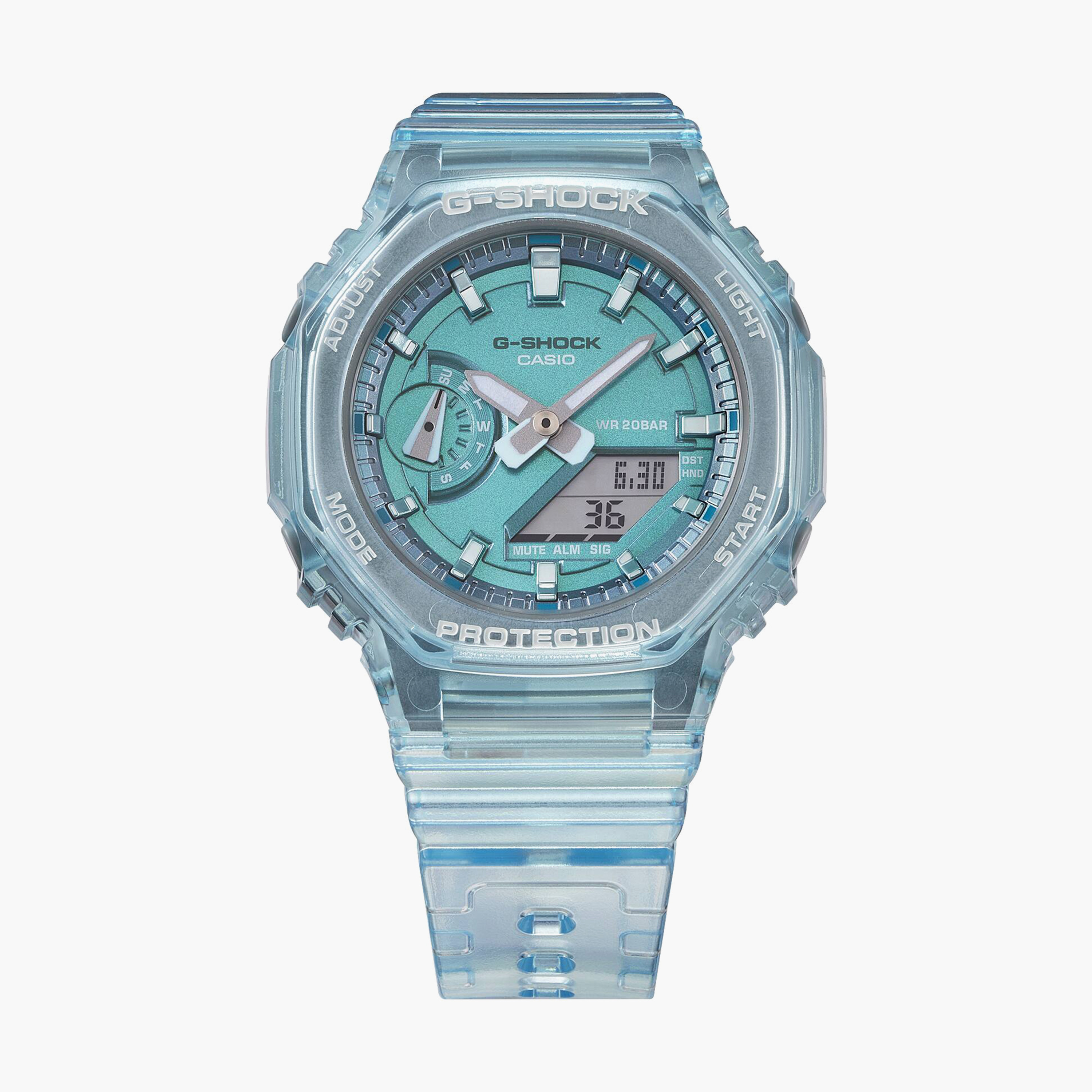 G-Shock Unisex Turquoise Analog-Digital Resin Strap Watch | GMA-S2100SK-2ADR | 43 MM-men-watchesandjewellery-watches-image-2
