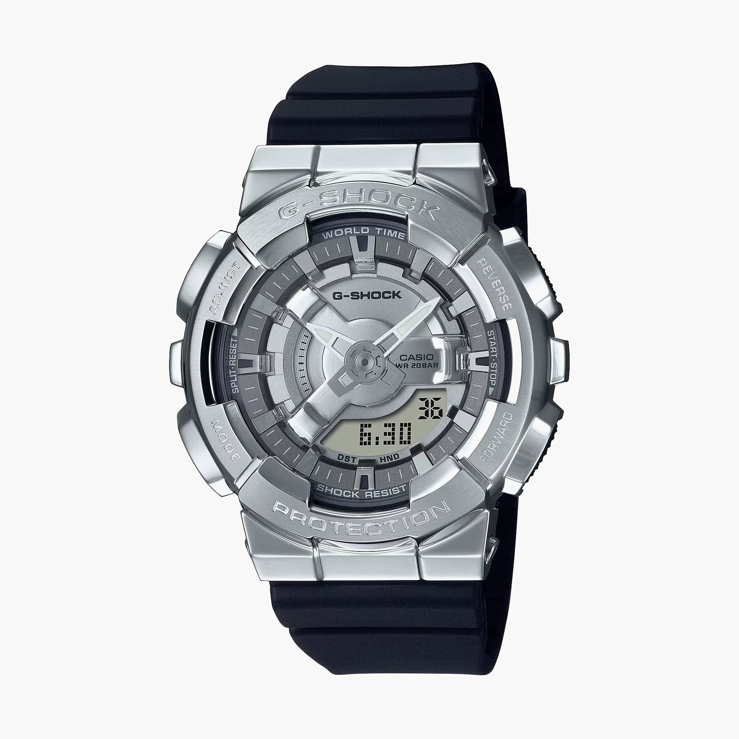 ساعة جي شوك الرقمية ذات أنالوج بسوار راتنج اسود للجنسين | GM-S110-1ADR-men-watchesandjewellery-watches-image-1