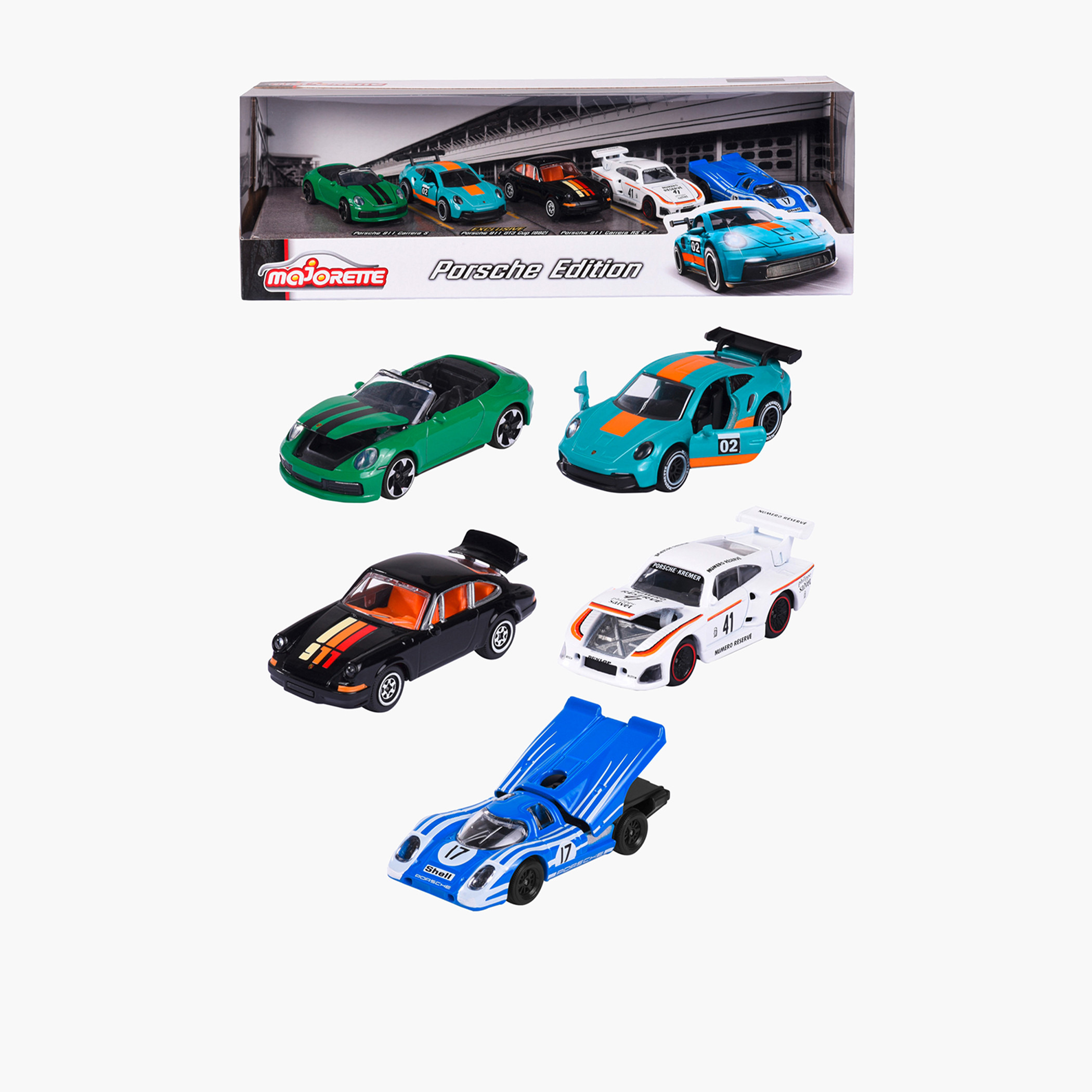 مجموعة لعب هدايا سيارات بورش موتورسبورت 5 قطع من ماجوريت-toys-playvehicles-cars-image-3