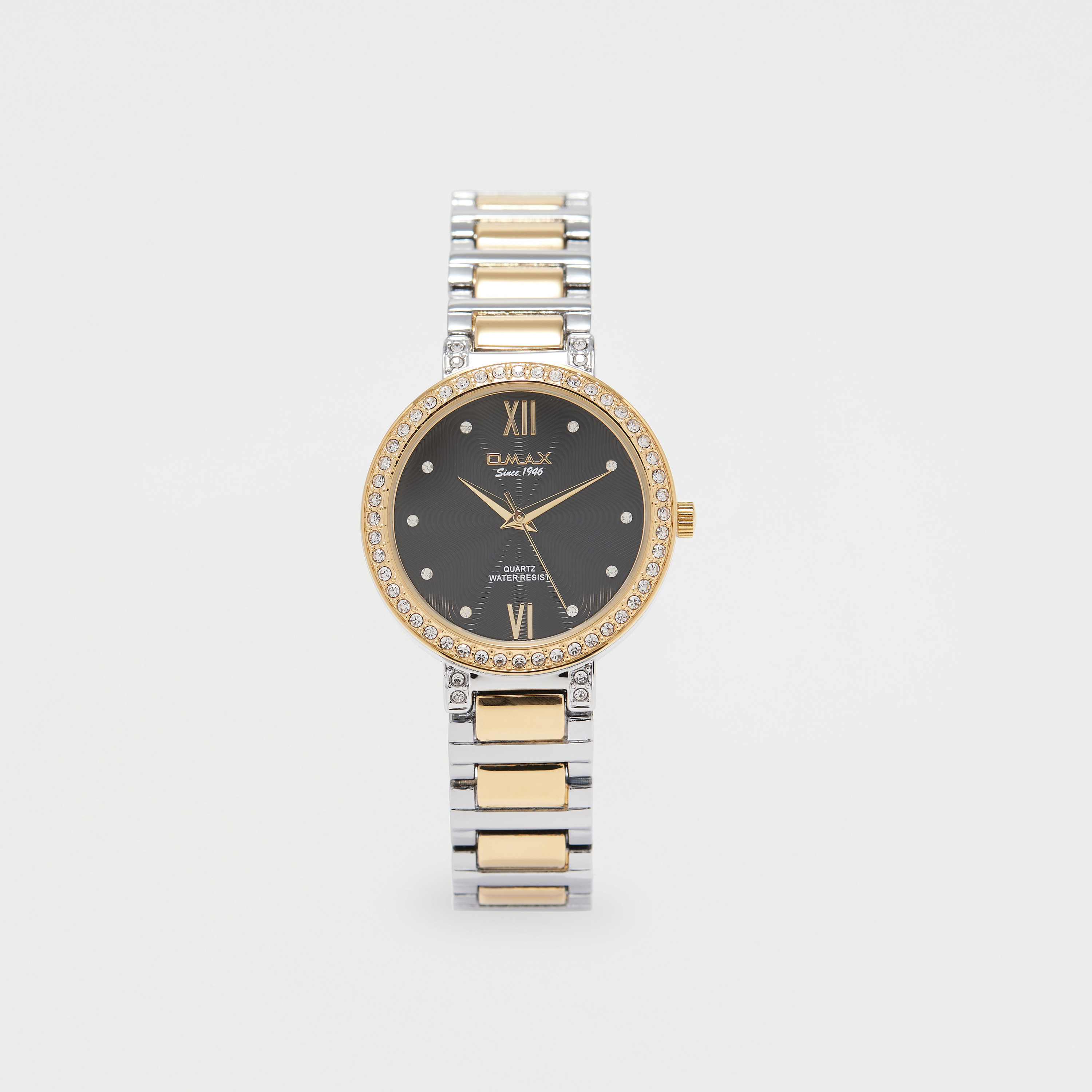 Omax Women's Silver & Gold Stainless Steel Strap Analog Wristwatch - 00JDP030N002-women-watchesandjewellery-watches-image-1