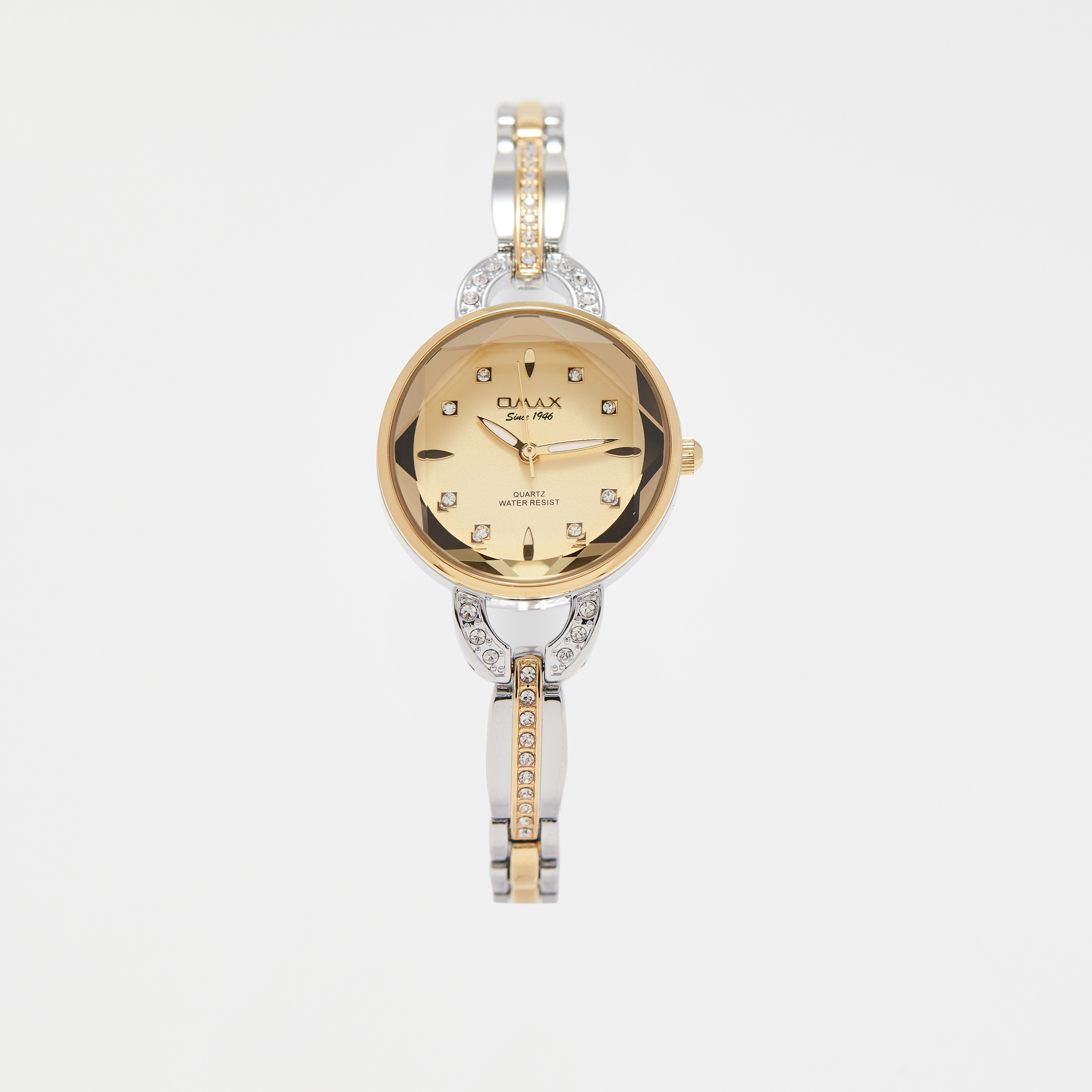 ساعة يد تناظرية فضية وذهبية بسوار ستانلس ستيل للنساء من أوماكس - 00JEC018N001-women-watchesandjewellery-watches-image-1