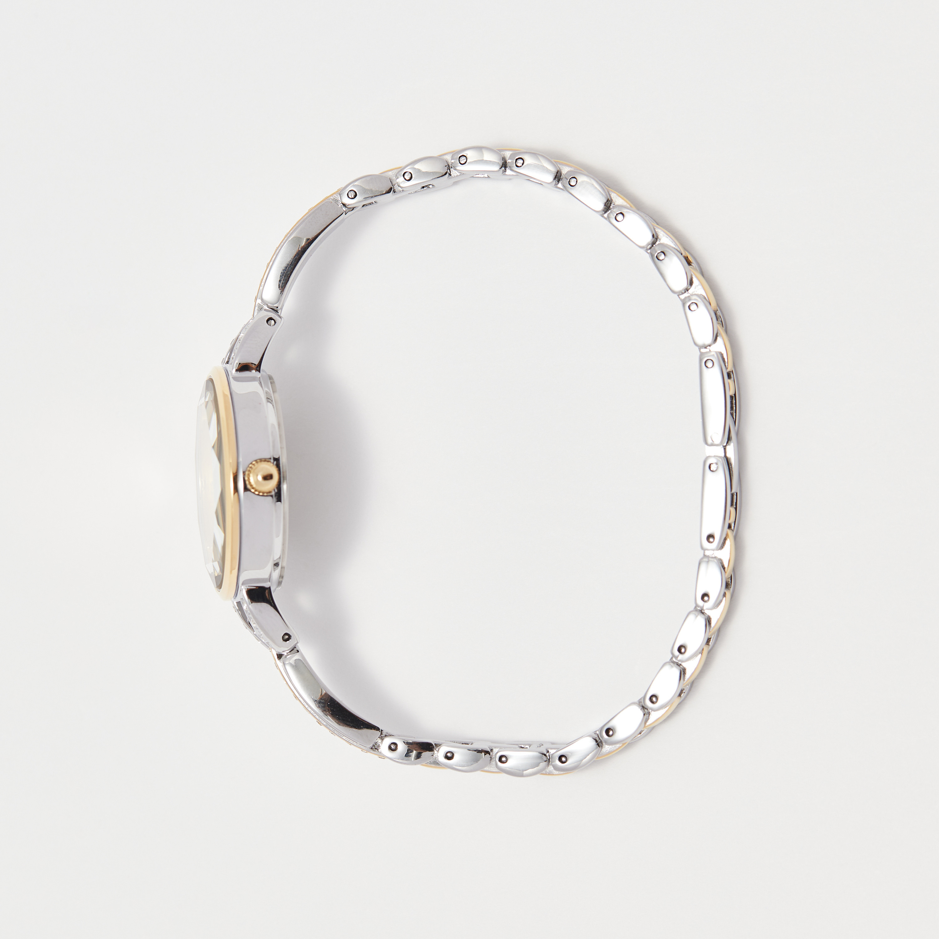 ساعة يد تناظرية فضية وذهبية بسوار ستانلس ستيل للنساء من أوماكس - 00JEC018N001-women-watchesandjewellery-watches-image-2