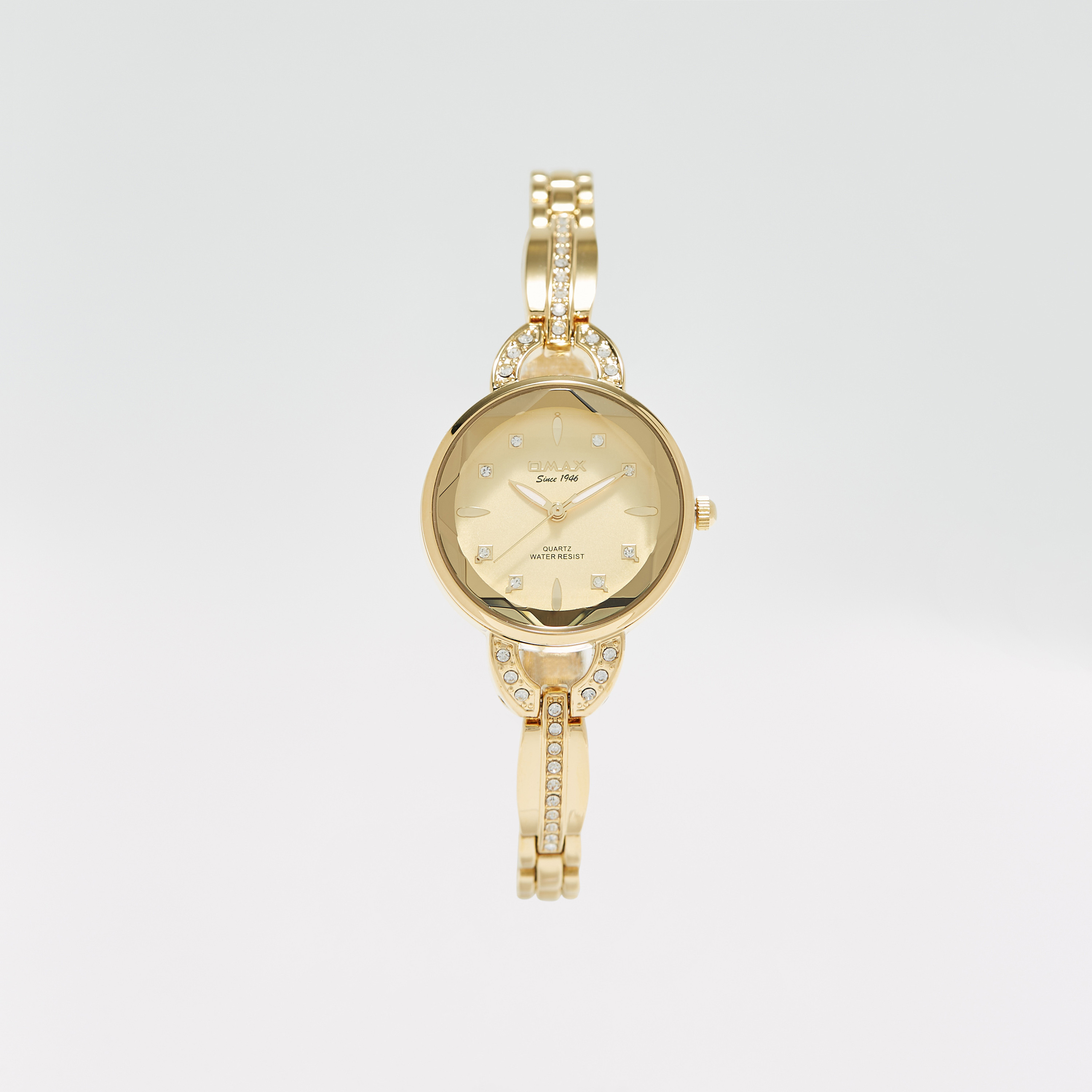 ساعة يد تناظرية ذهبية بحزام ستانلس ستيل للنساء من أوماكس - 00JEC018Q001-women-watchesandjewellery-watches-image-1
