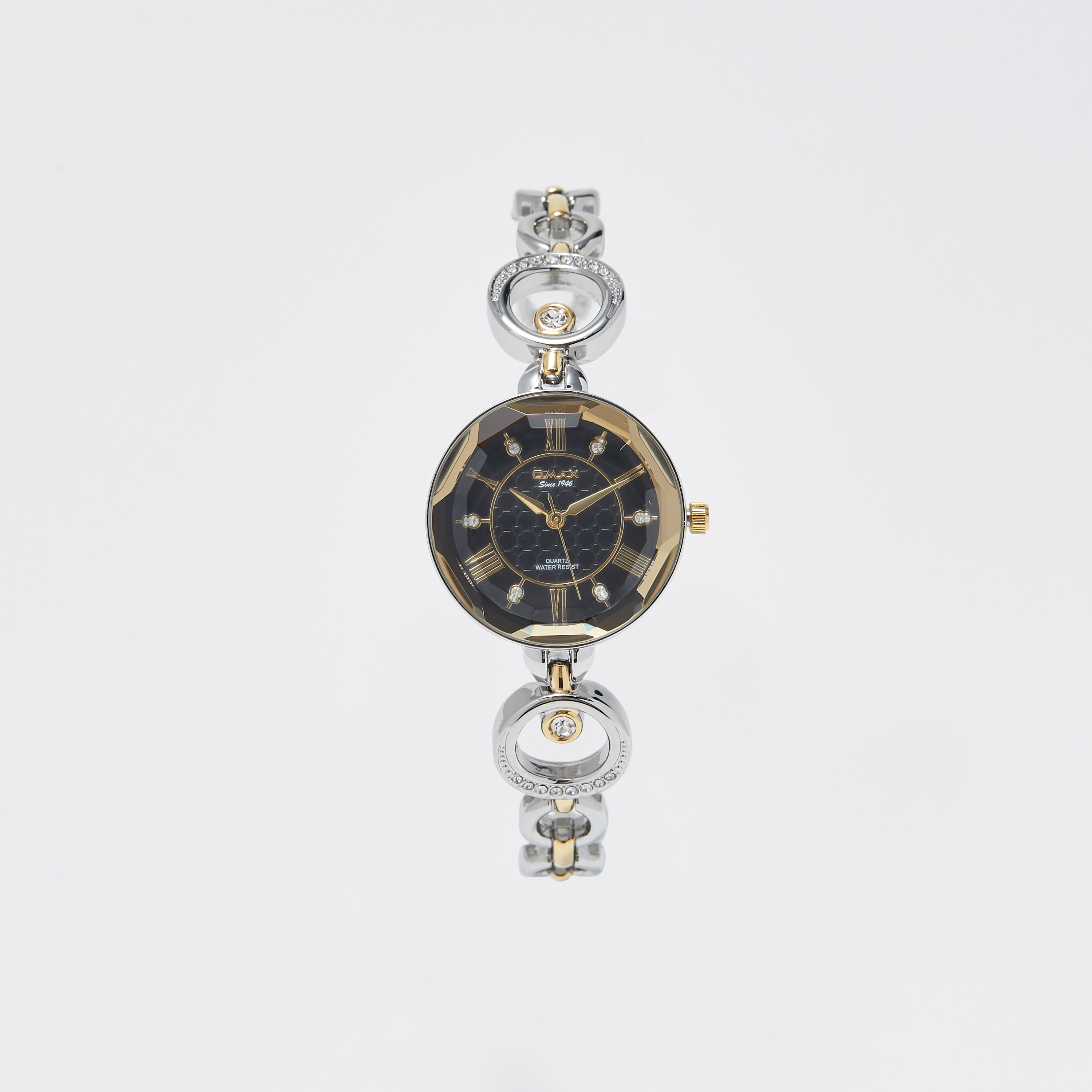 Omax Women's Silver & Gold Stainless Steel Strap Analog Wristwatch - 00JEC042N002-women-watchesandjewellery-watches-image-1
