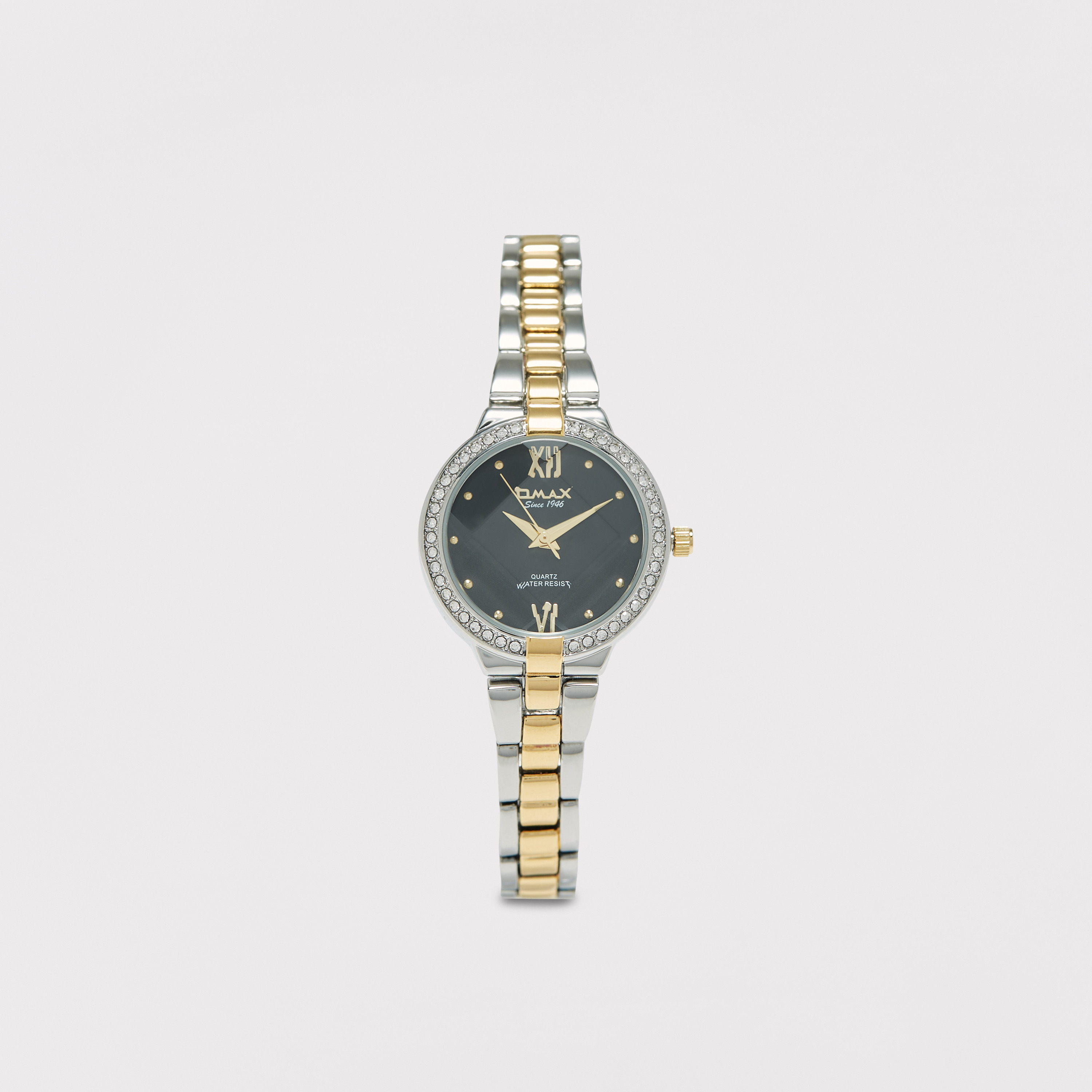 Omax Women's Silver & Gold Stainless Steel Strap Analog Wristwatch - 00JEC050N002-women-watchesandjewellery-watches-image-1