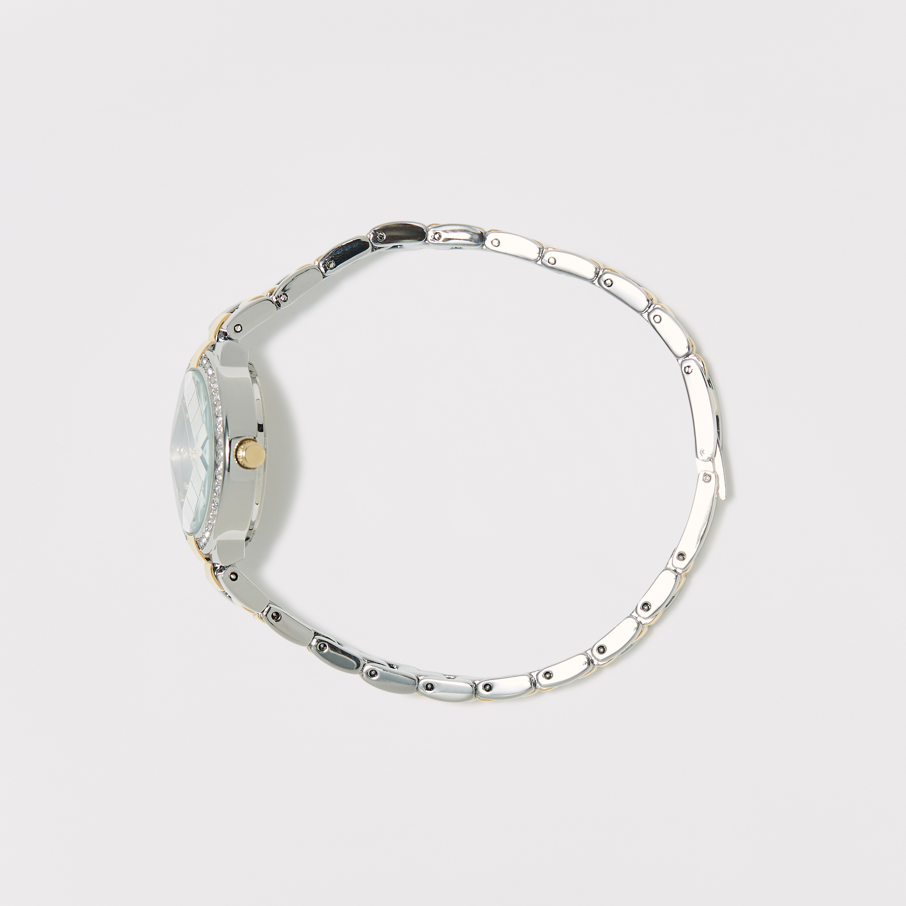 ساعة يد تناظرية فضية وذهبية بسوار ستانلس ستيل للنساء من أوماكس - 00JEC050N002-women-watchesandjewellery-watches-image-3
