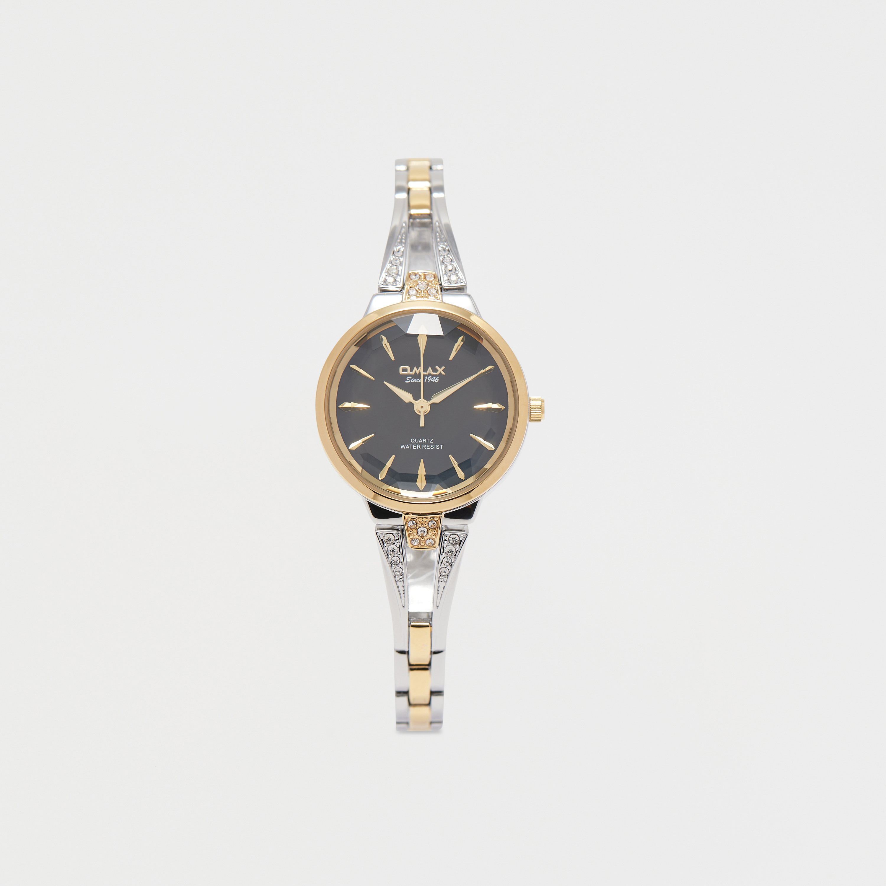 Omax Women's Silver & Gold Stainless Steel Strap Analog Wristwatch - 00JEC052N002 | 28 MM-women-watchesandjewellery-watches-image-1