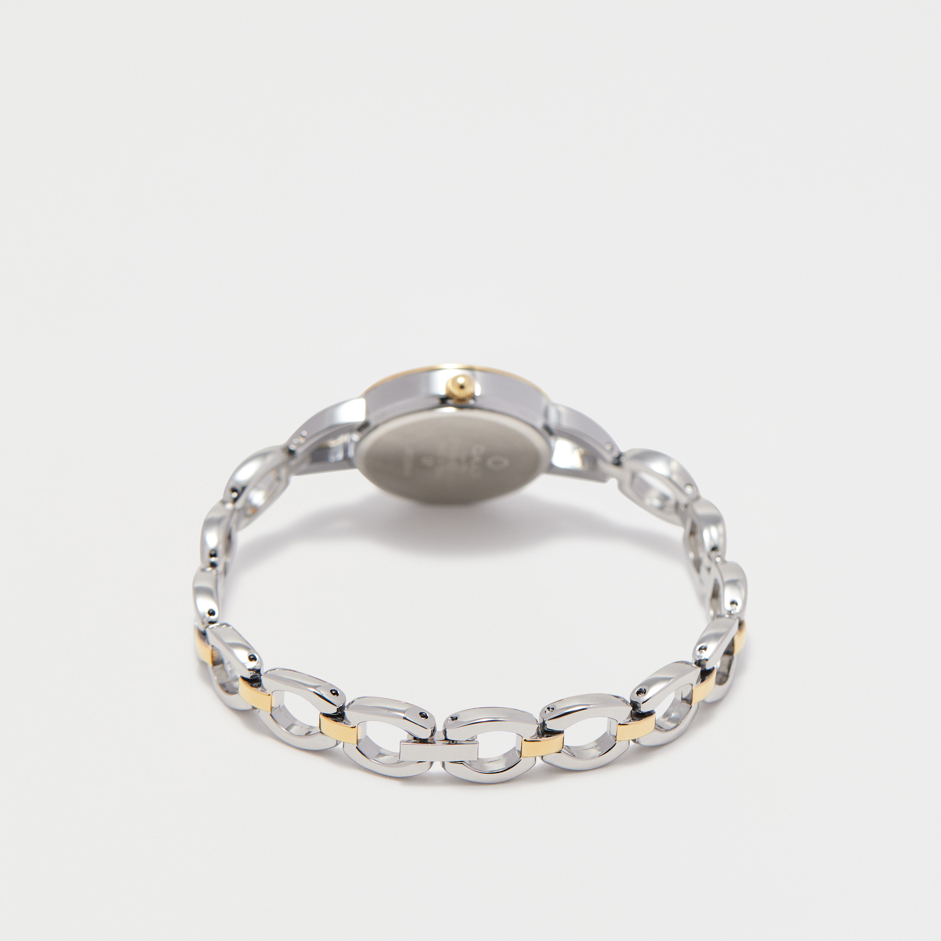 Omax Women's Silver & Gold Stainless Steel Strap Analog Wristwatch - 00JEC054N002 | 28 MM-women-watchesandjewellery-watches-image-3