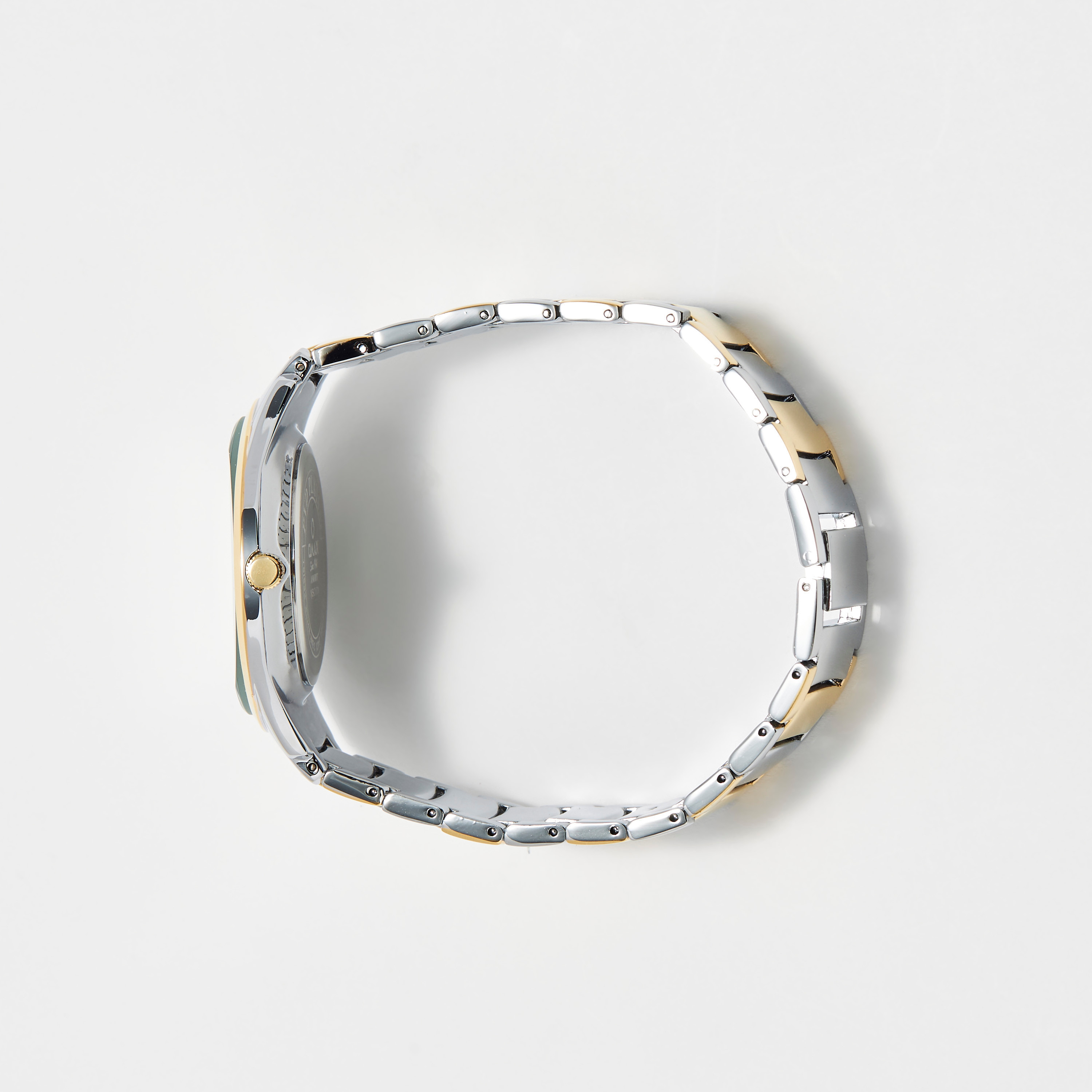 ساعة يد تناظرية فضية وذهبية بسوار ستانلس ستيل للرجال من أوماكس - 00NSC001N002-men-watchesandjewellery-watches-image-2