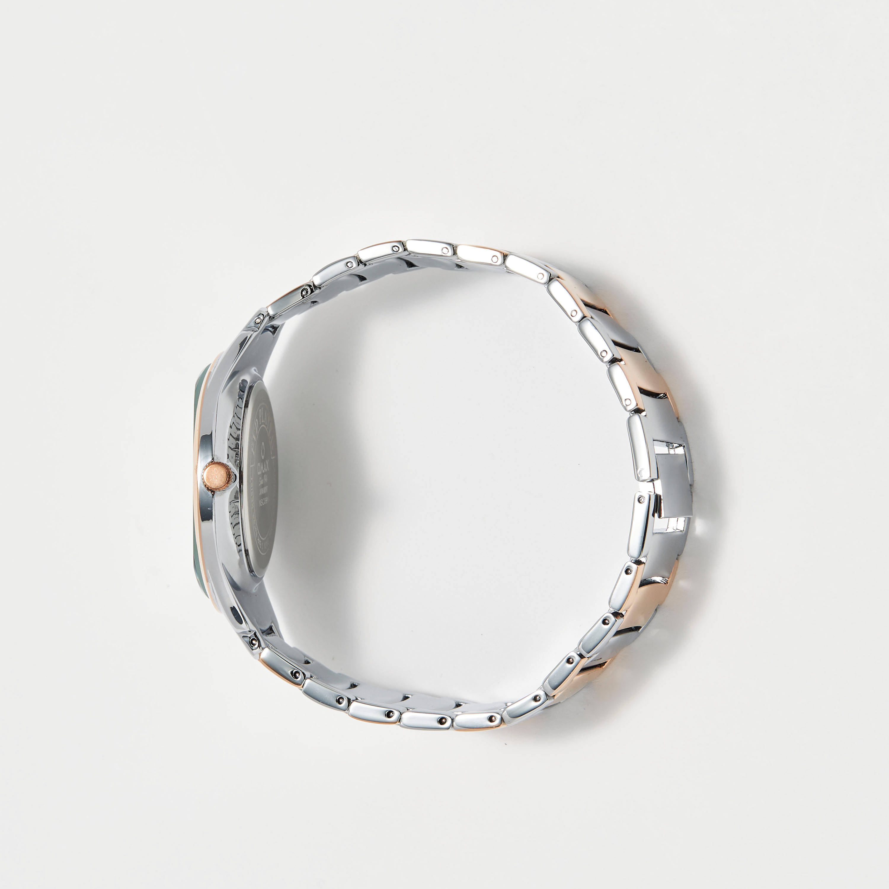 ساعة يد تناظرية فضية وذهبية بسوار ستانلس ستيل للرجال من أوماكس - 00NSC001N004-men-watchesandjewellery-watches-image-2