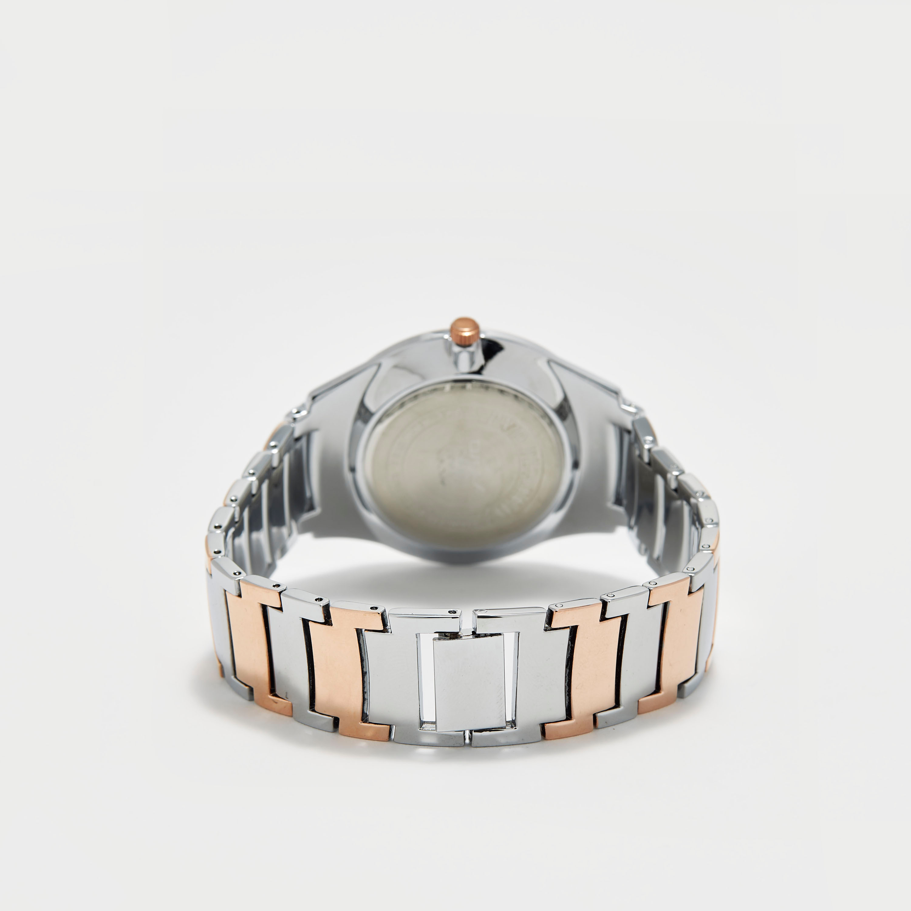 ساعة يد تناظرية فضية وذهبية بسوار ستانلس ستيل للرجال من أوماكس - 00NSC001N004-men-watchesandjewellery-watches-image-3