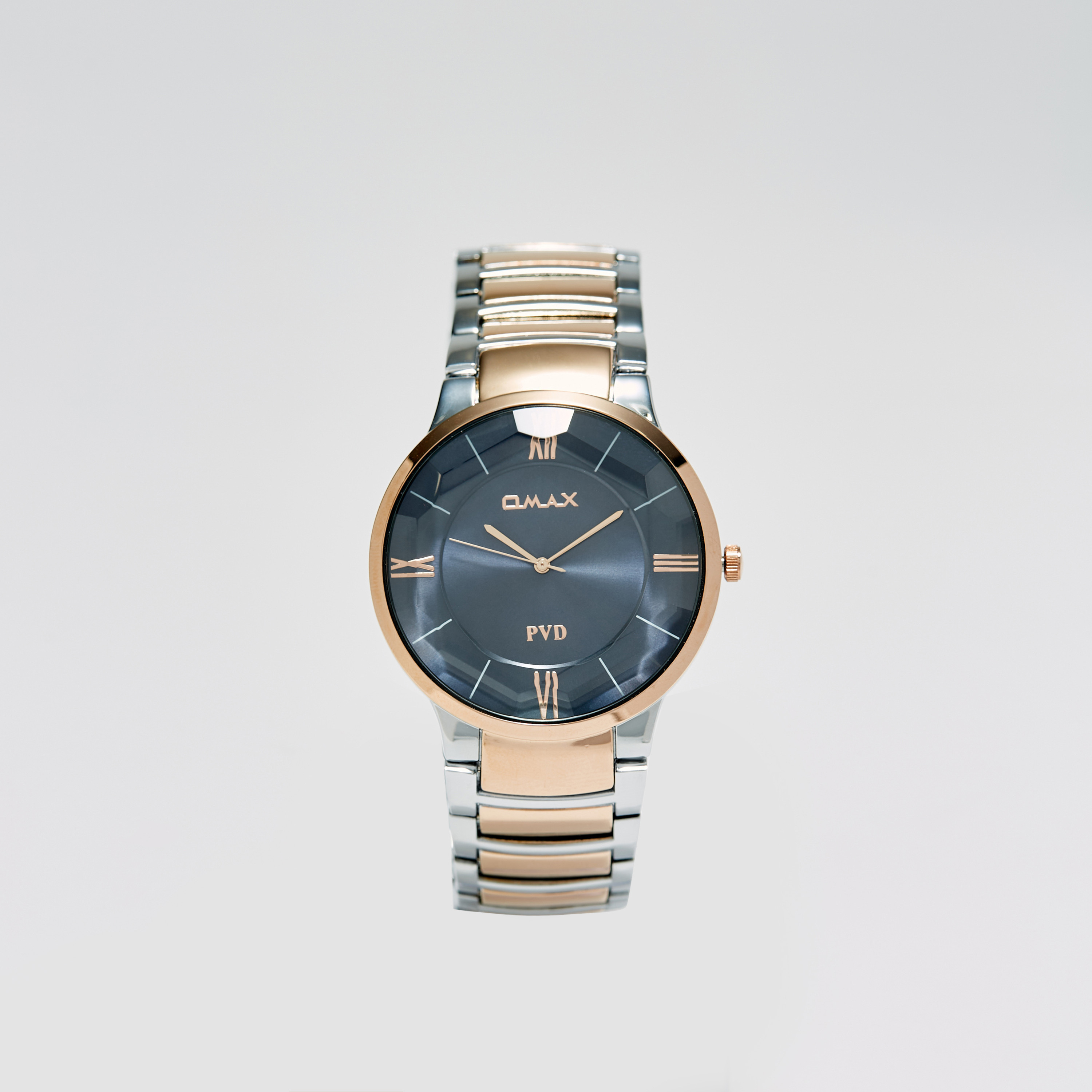 ساعة يد تناظرية فضية وذهبية بسوار ستانلس ستيل للرجال من أوماكس - 00NSC005N004-men-watchesandjewellery-watches-image-1