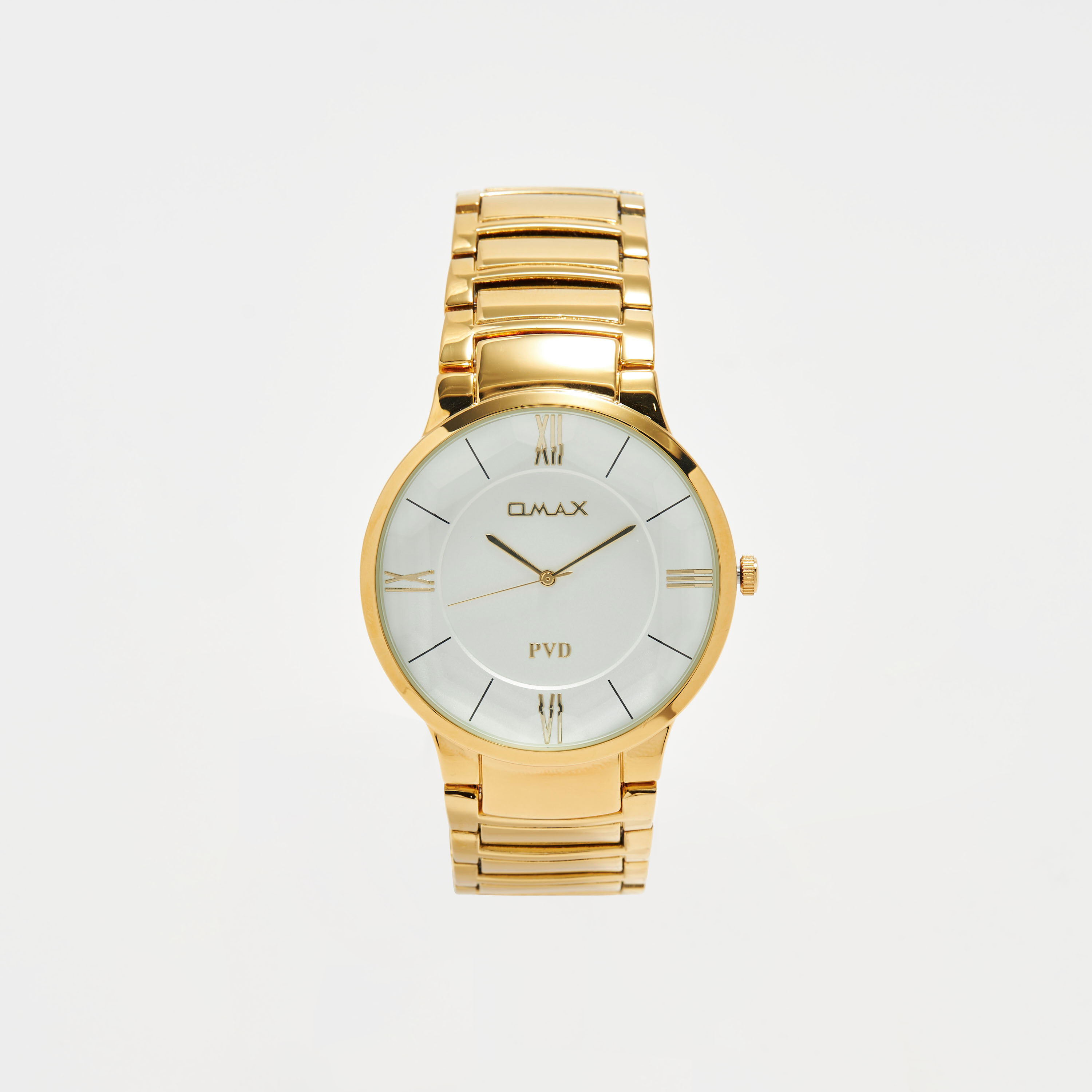 ساعة يد تناظرية ذهبية بحزام ستانليس ستيل للرجال من أوماكس - 00NSC005Q008-men-watchesandjewellery-watches-image-1