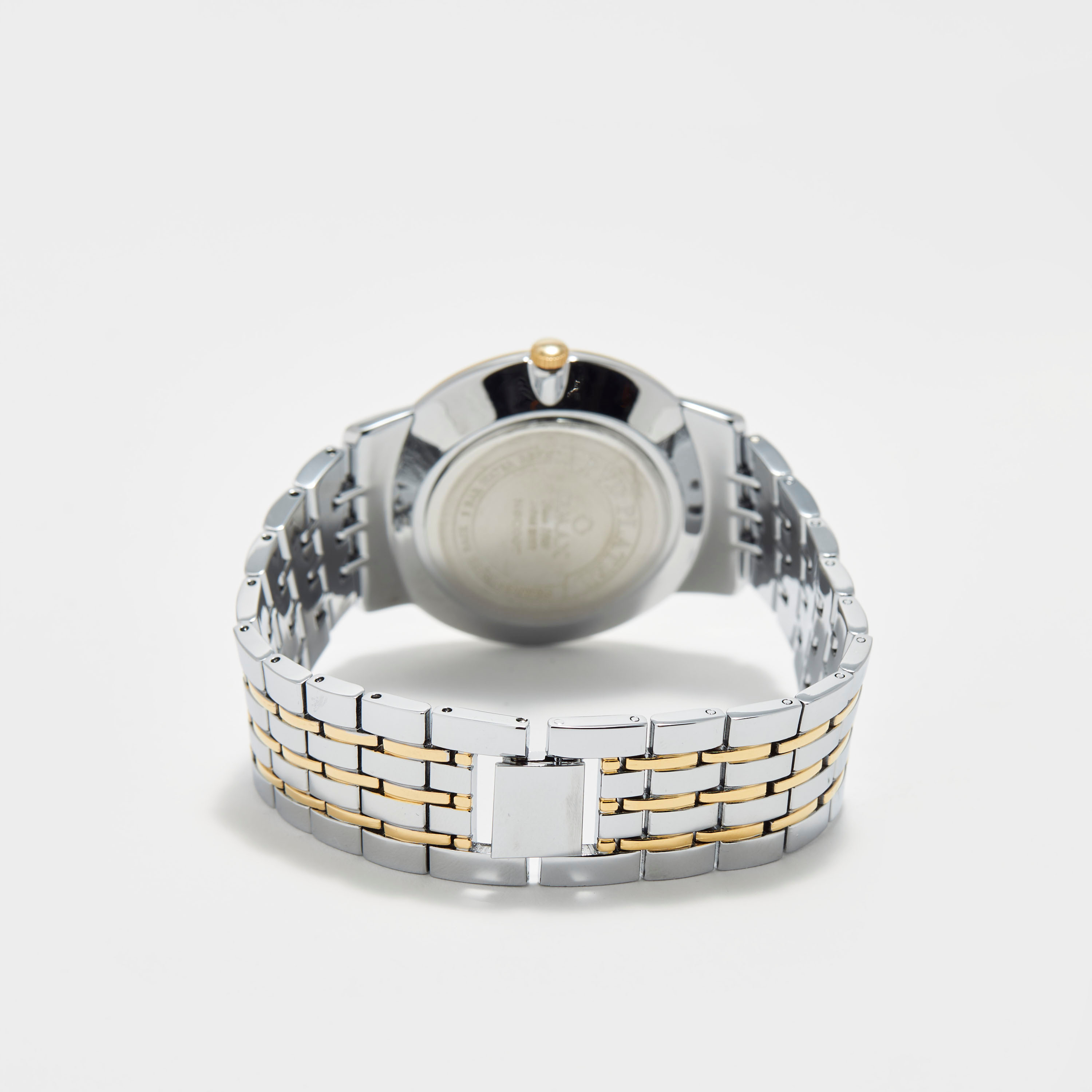 Omax Men's Silver & Gold Stainless Steel Strap Analog Wristwatch - 00NSC007N001-men-watchesandjewellery-watches-image-2