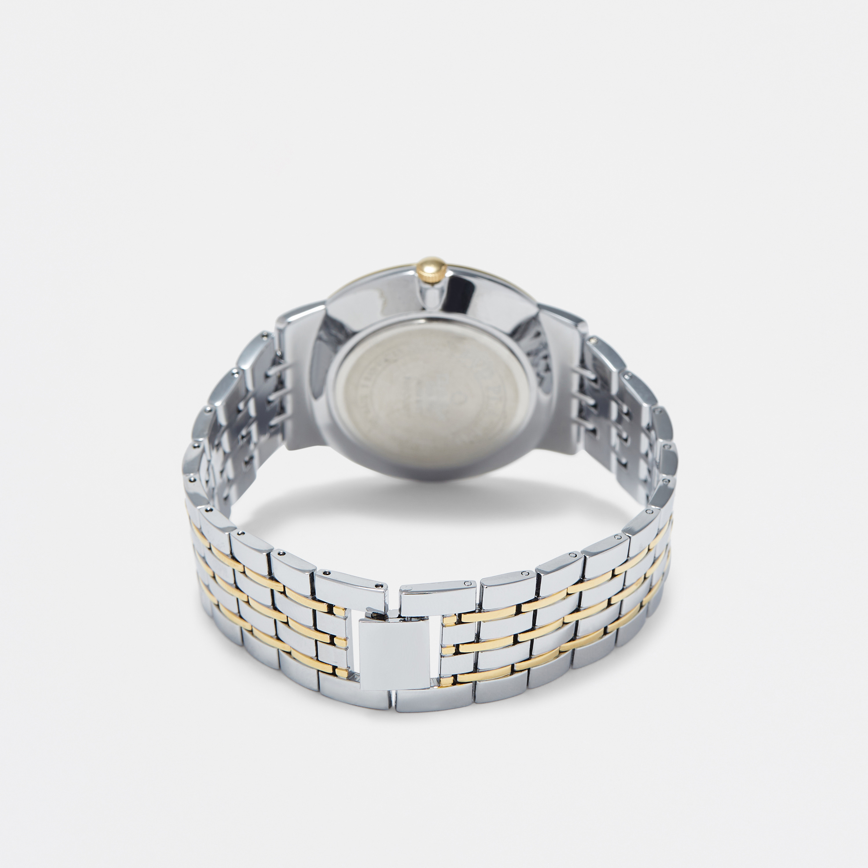 ساعة يد تناظرية فضية وذهبية بسوار ستانلس ستيل للرجال من أوماكس - 00NSC007N008-men-watchesandjewellery-watches-image-2