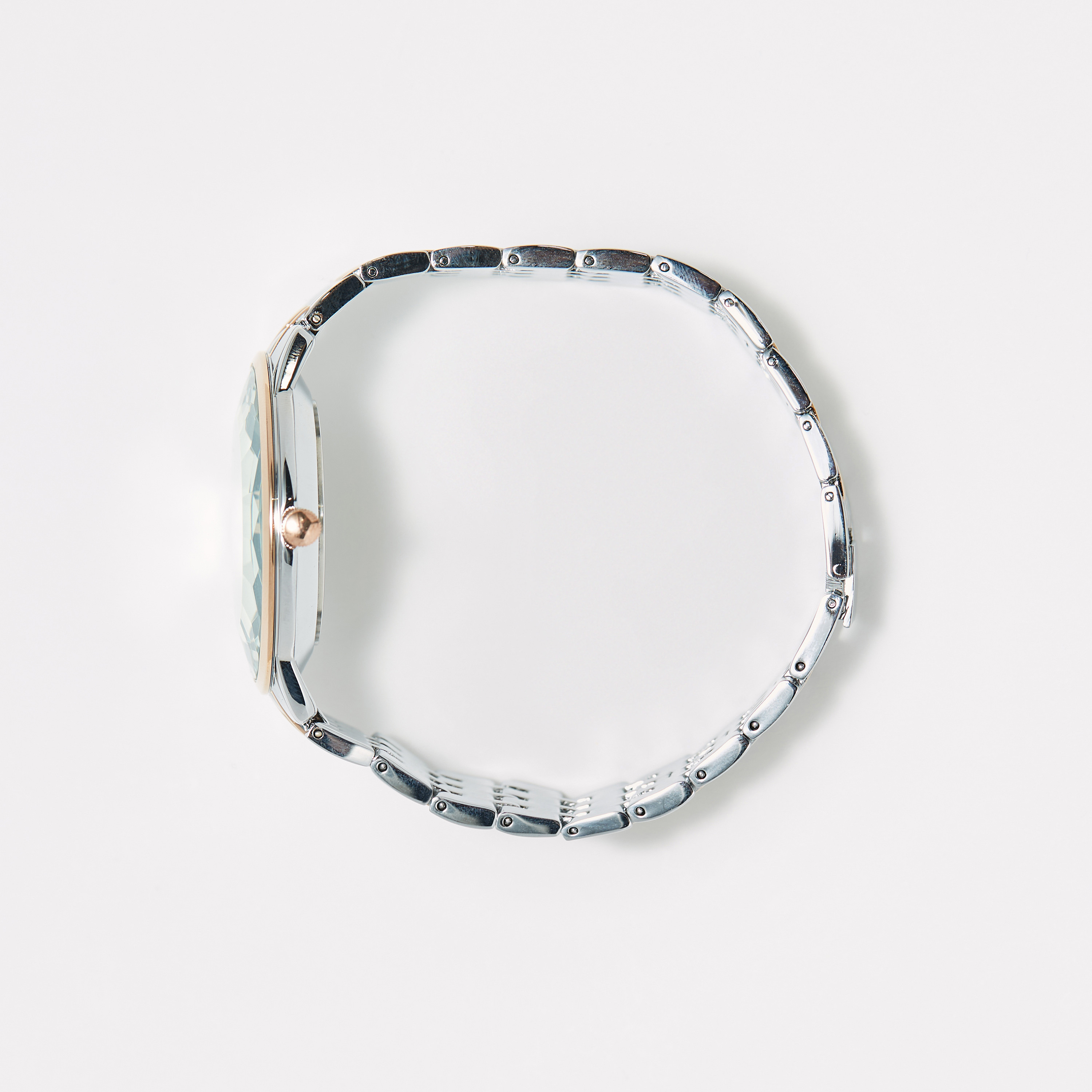 ساعة يد تناظرية فضية وذهبية بسوار ستانليس ستيل للرجال من أوماكس - 00NSC007N012-men-watchesandjewellery-watches-image-3