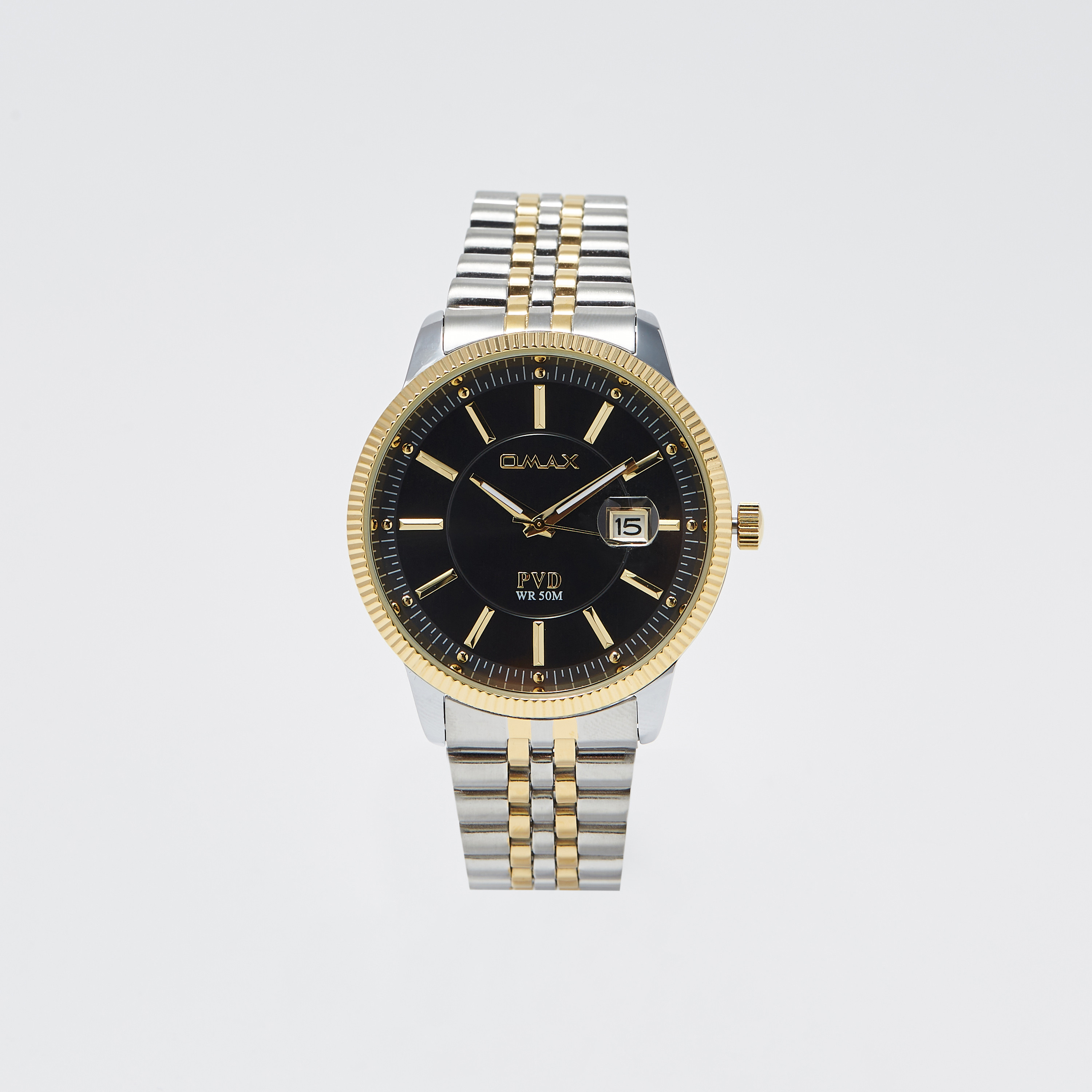Omax Men's Silver & Gold Stainless Steel Strap Analog Wristwatch - 00OFD001N002-men-watchesandjewellery-watches-image-1