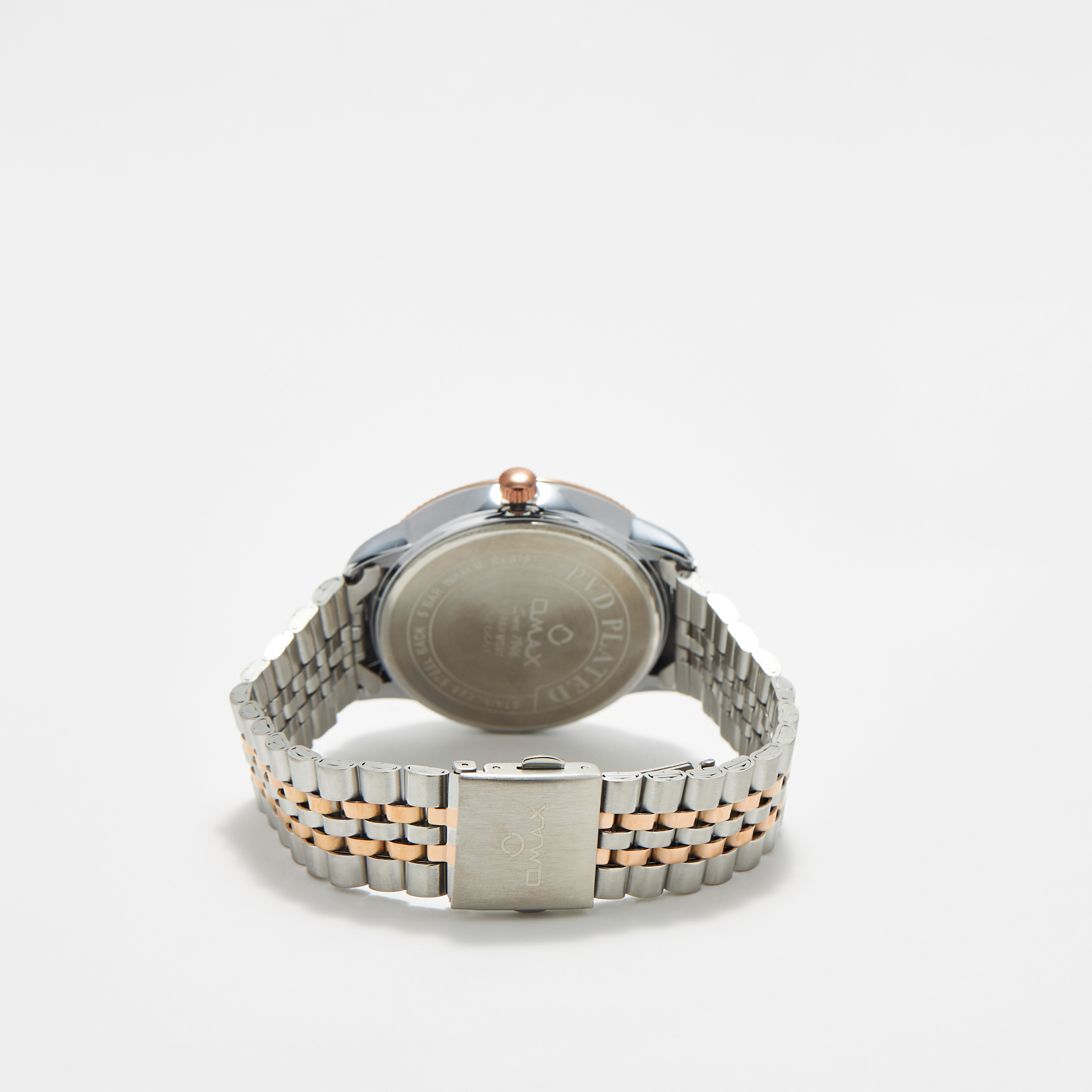 ساعة يد تناظرية فضية وذهبية بسوار ستانلس ستيل للرجال من أوماكس - 00OFD001N012-men-watchesandjewellery-watches-image-3