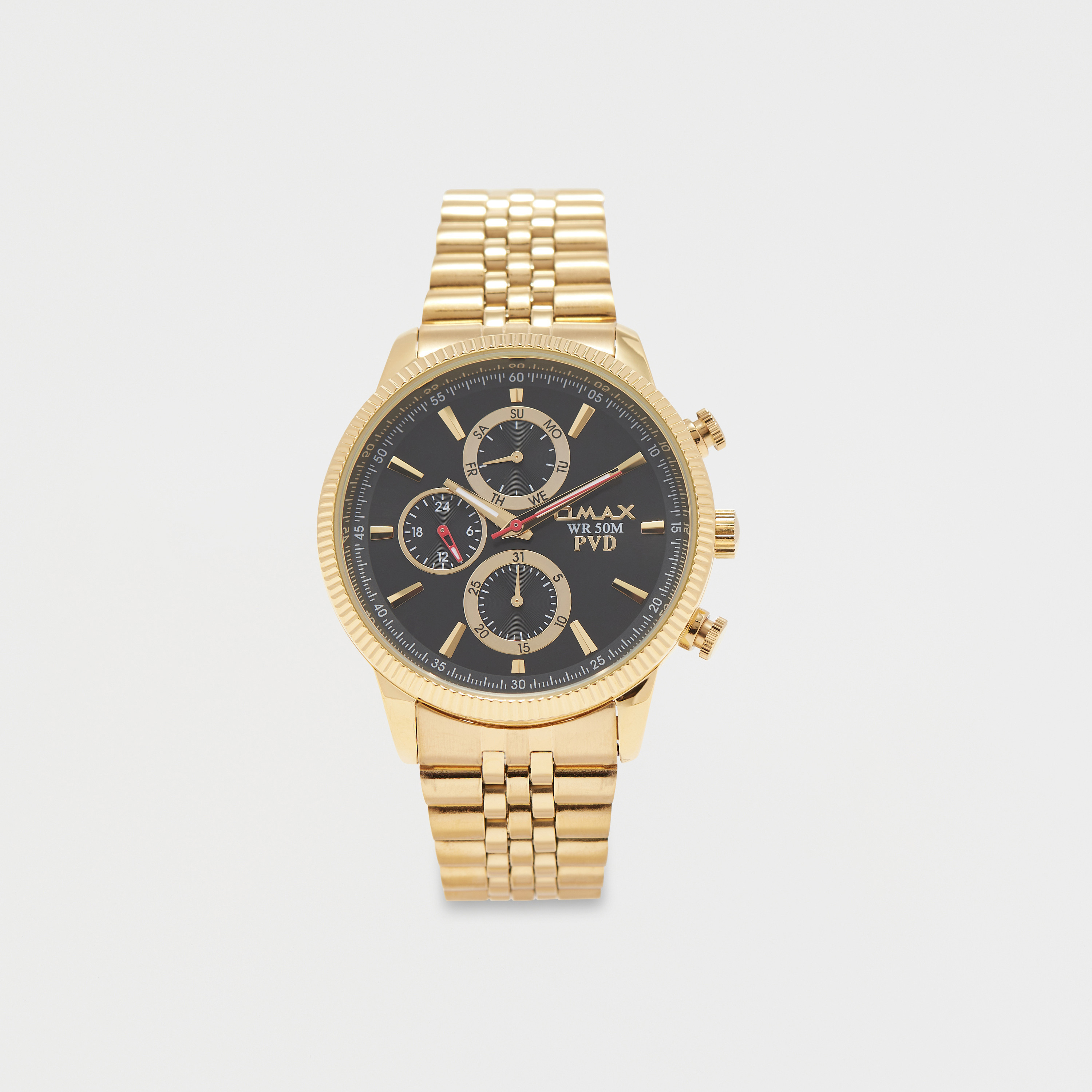 Omax Men's Gold Stainless Steel Strap Analog Wristwatch - 00OFM001Q002 | 44 MM-men-watchesandjewellery-watches-image-1