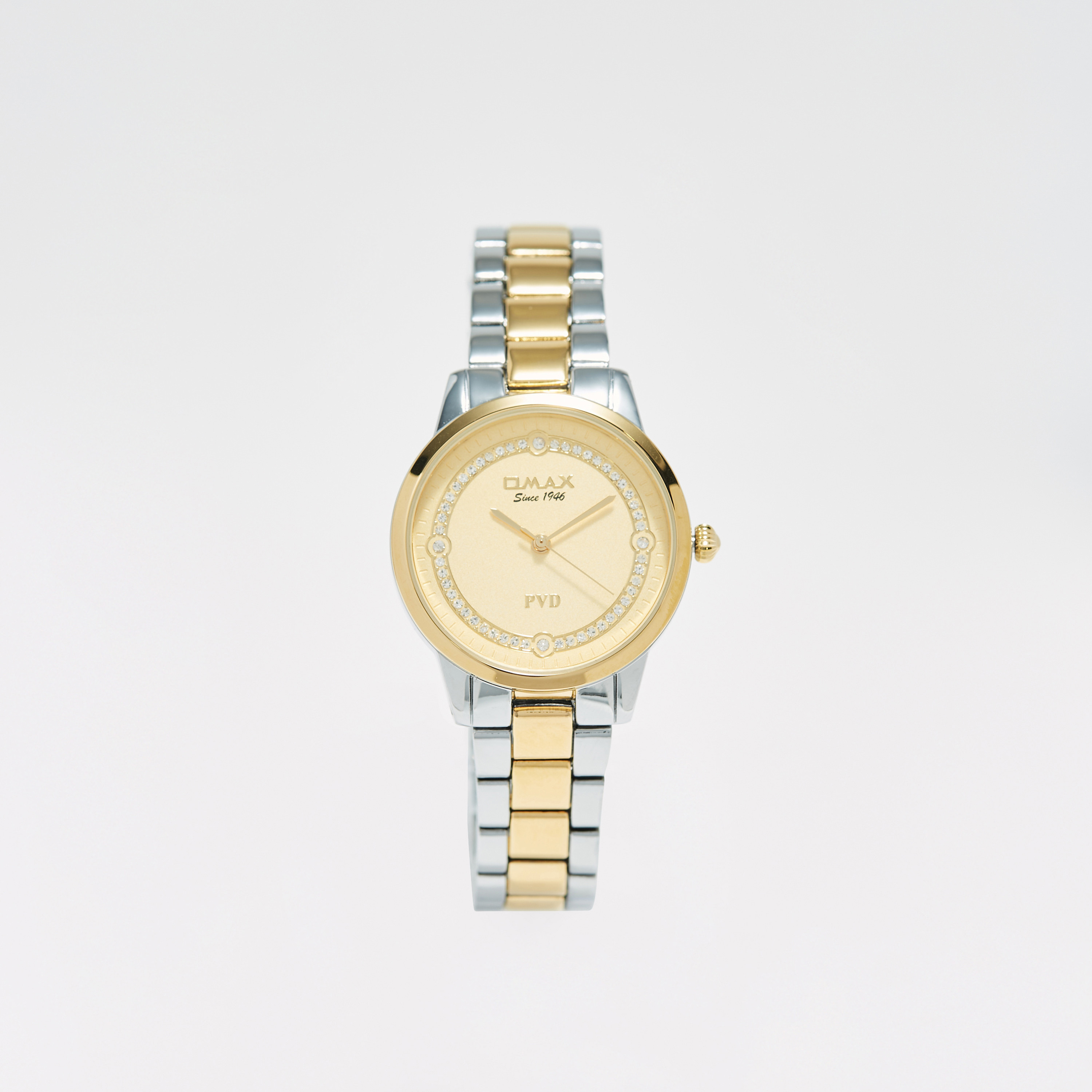 Omax Women's Silver and Gold Stainless Steel Strap Analog Wristwatch - 00OYY002N001 | 36 MM-women-watchesandjewellery-watches-image-1