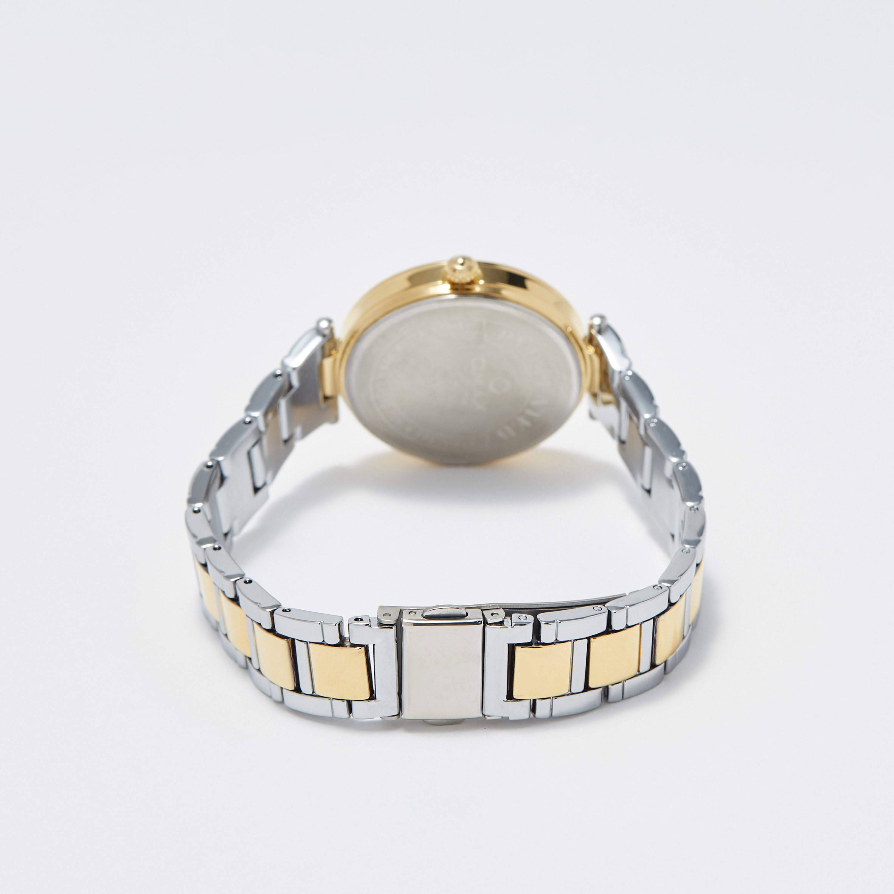 Omax Women's Silver & Gold Stainless Steel Strap Analog Wristwatch - 00OYY004N001-women-watchesandjewellery-watches-image-3