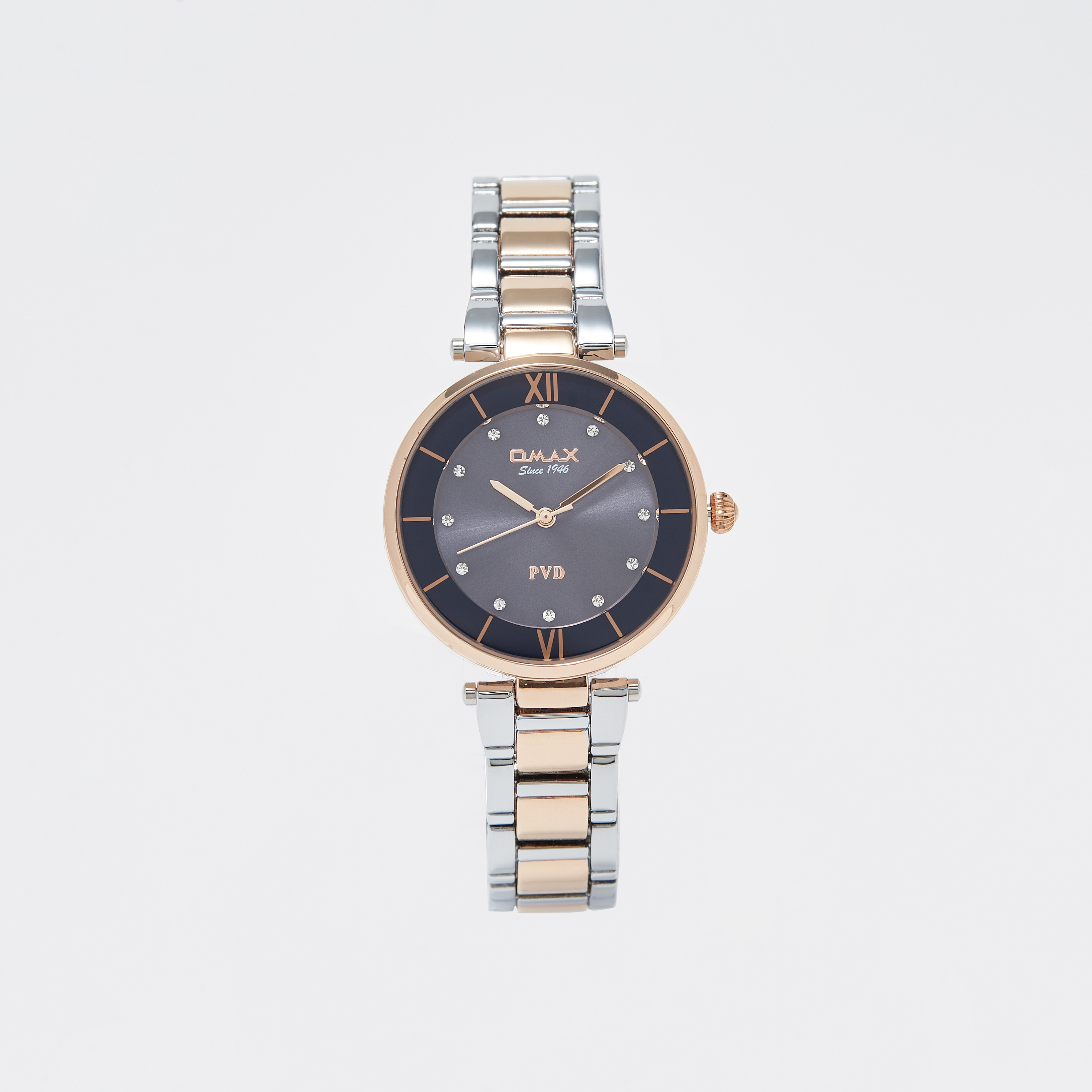ساعة يد تناظرية فضية وذهبية بسوار ستانلس ستيل للنساء من أوماكس - 00OYY004N004-women-watchesandjewellery-watches-image-1
