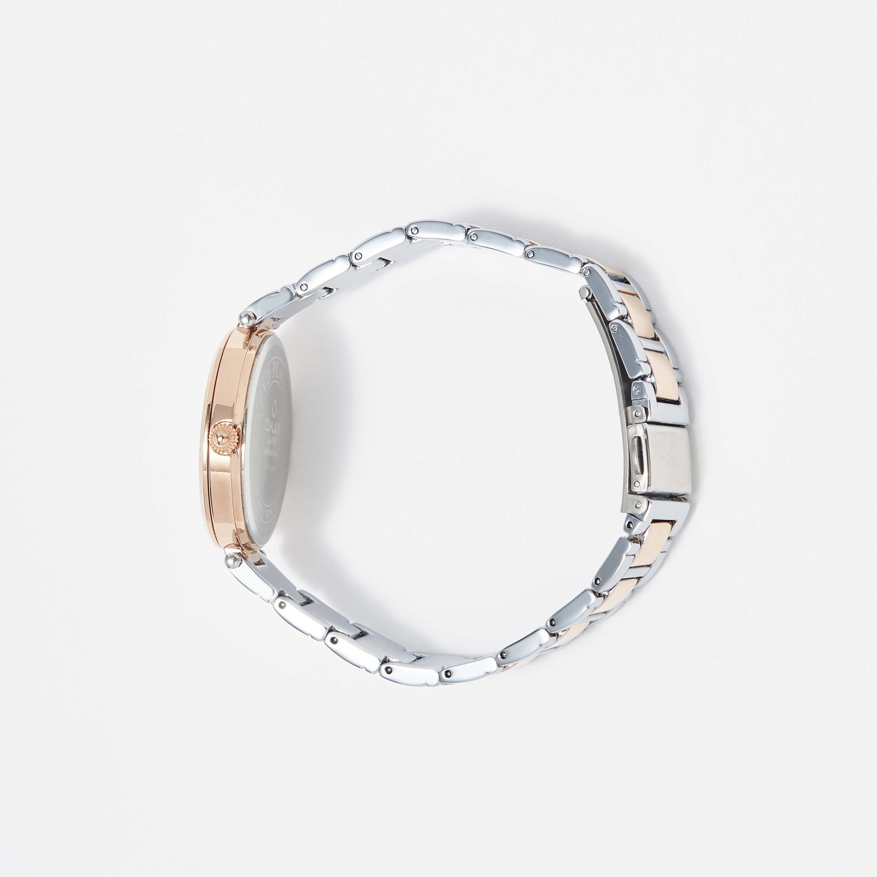 ساعة يد تناظرية فضية وذهبية بسوار ستانلس ستيل للنساء من أوماكس - 00OYY004N004-women-watchesandjewellery-watches-image-2