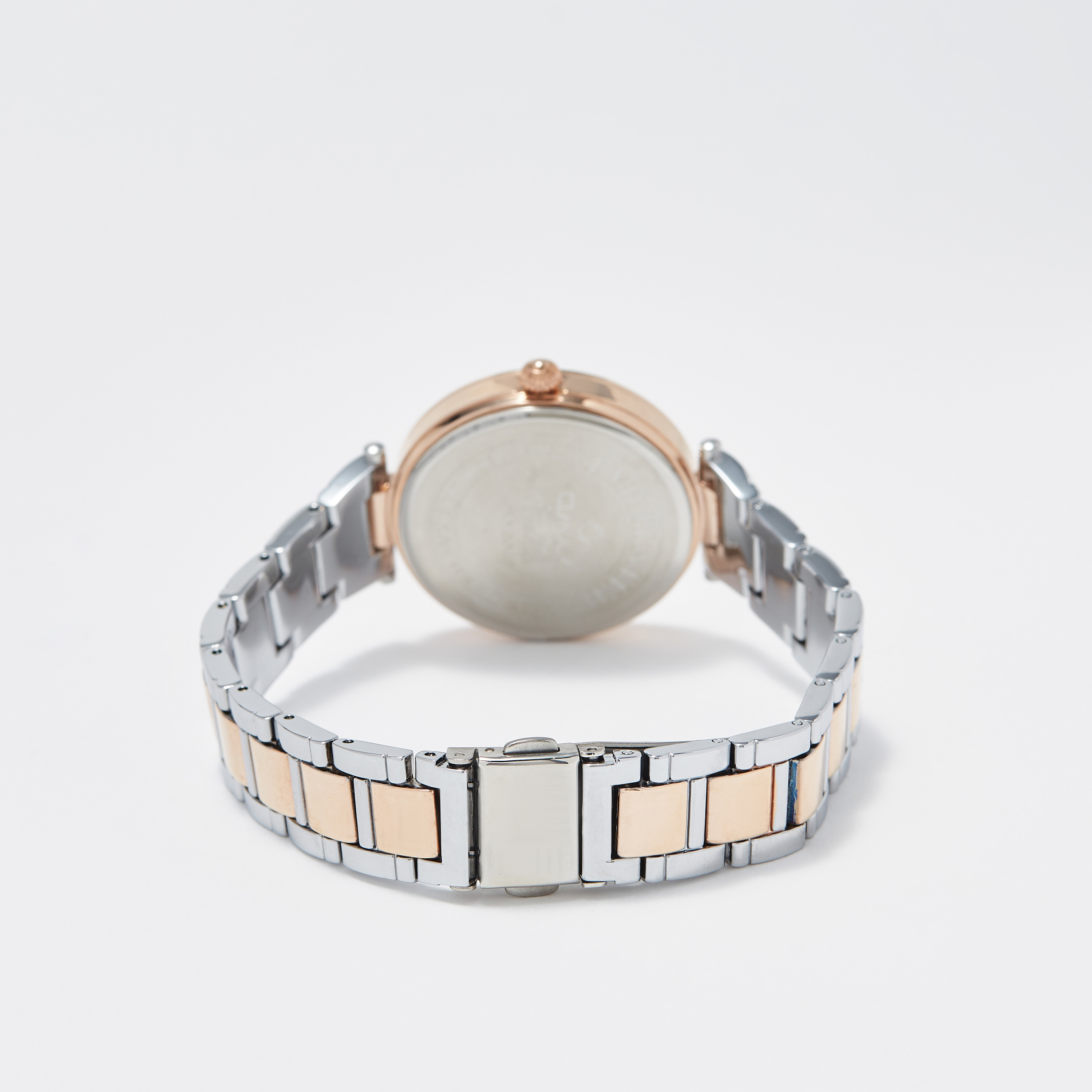 ساعة يد تناظرية فضية وذهبية بسوار ستانلس ستيل للنساء من أوماكس - 00OYY004N004-women-watchesandjewellery-watches-image-3