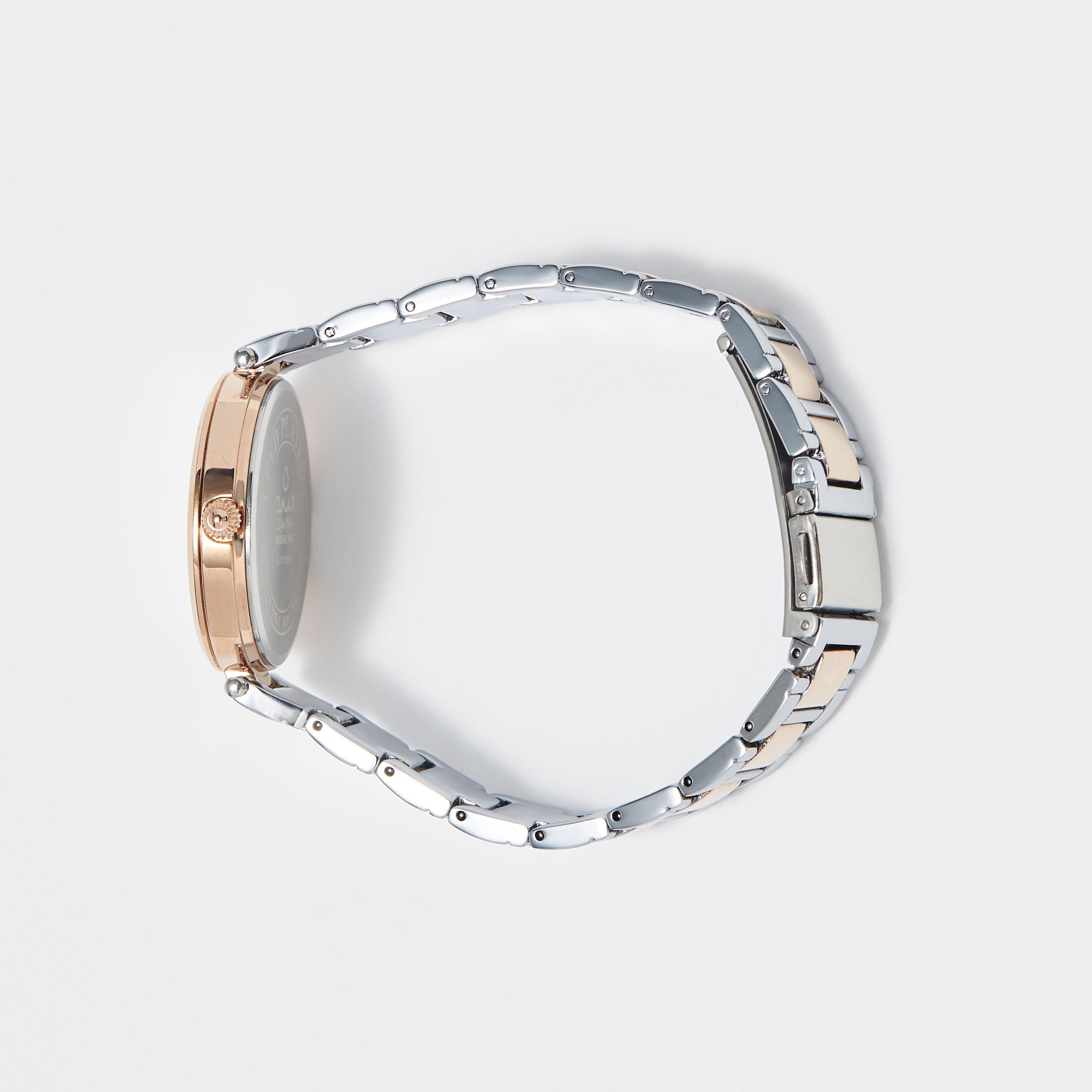 ساعة يد تناظرية فضية وذهبية بسوار ستانلس ستيل للنساء من أوماكس - 00OYY004N018-women-watchesandjewellery-watches-image-2