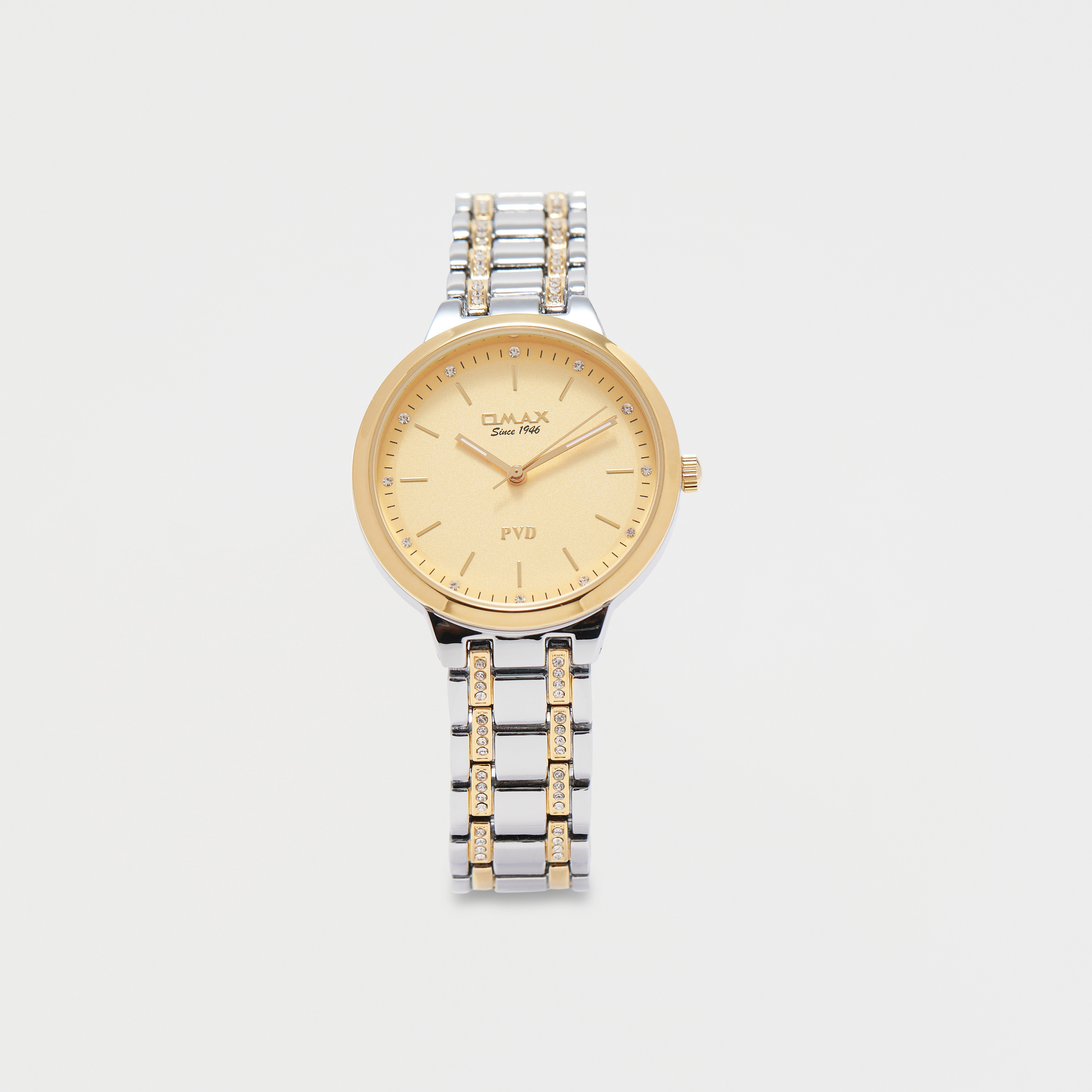  HXL13T15I - ساعة انالوج من اوماكس للنساء بمينا ذهبي مع سوار بني -women-watchesandjewellery-watches-image-1