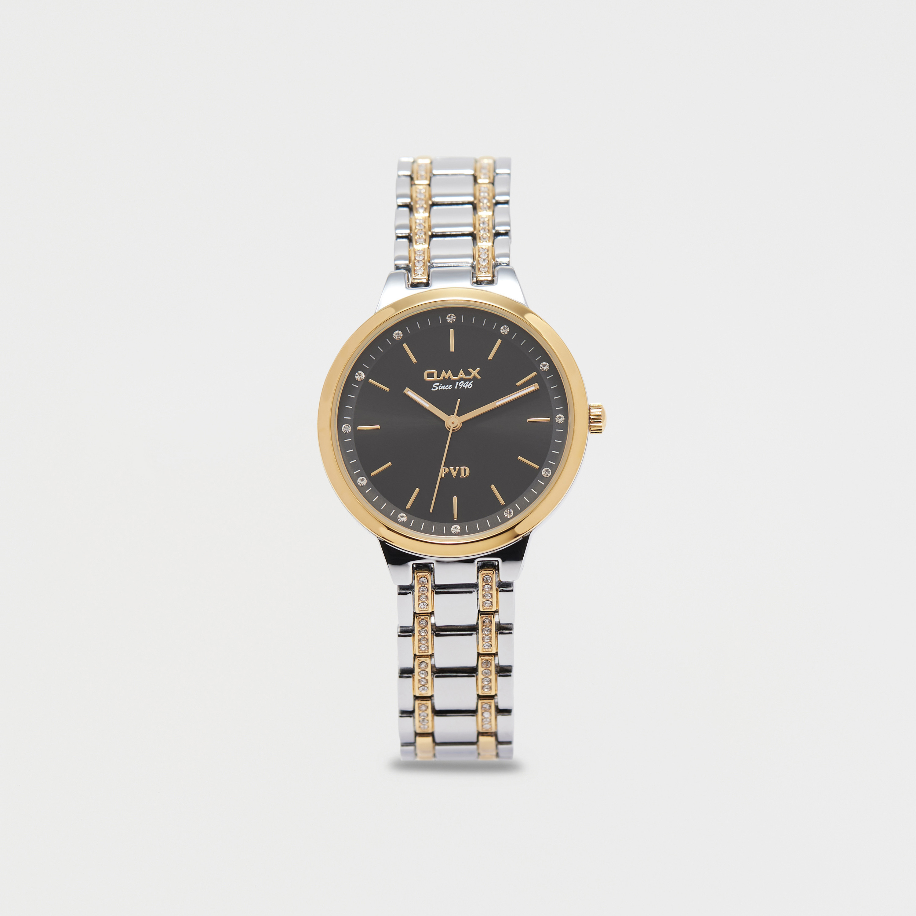 Omax Women's Silver & Gold Stainless Steel Strap Analog Wristwatch - 00OYY006N002 | 36 MM-women-watchesandjewellery-watches-image-1